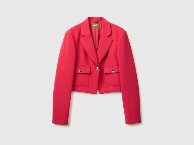 United Colors of Benetton Cropped Blazer giacca 42 viscosa