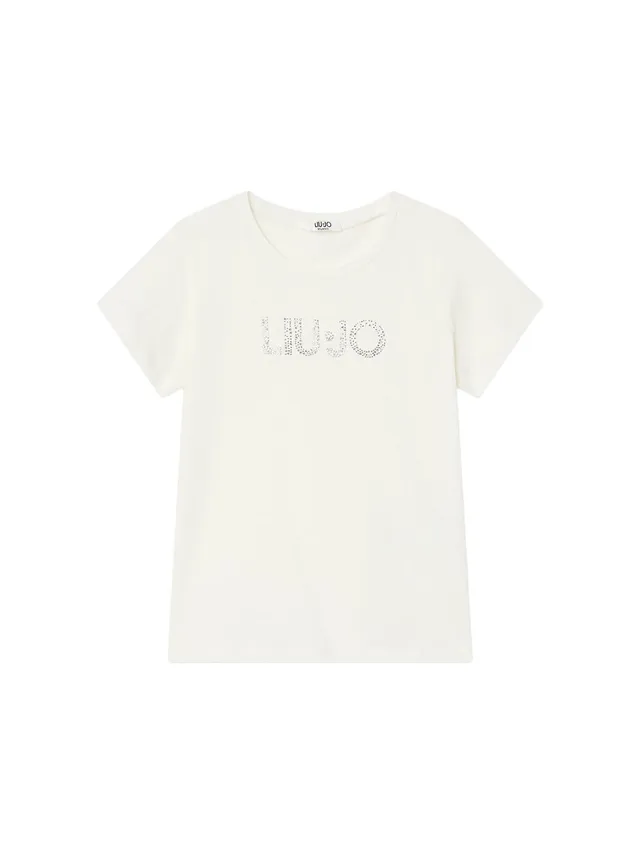 Liu Jo T-Shirt Logo Donna L Jersey Cotone Girocollo Nera