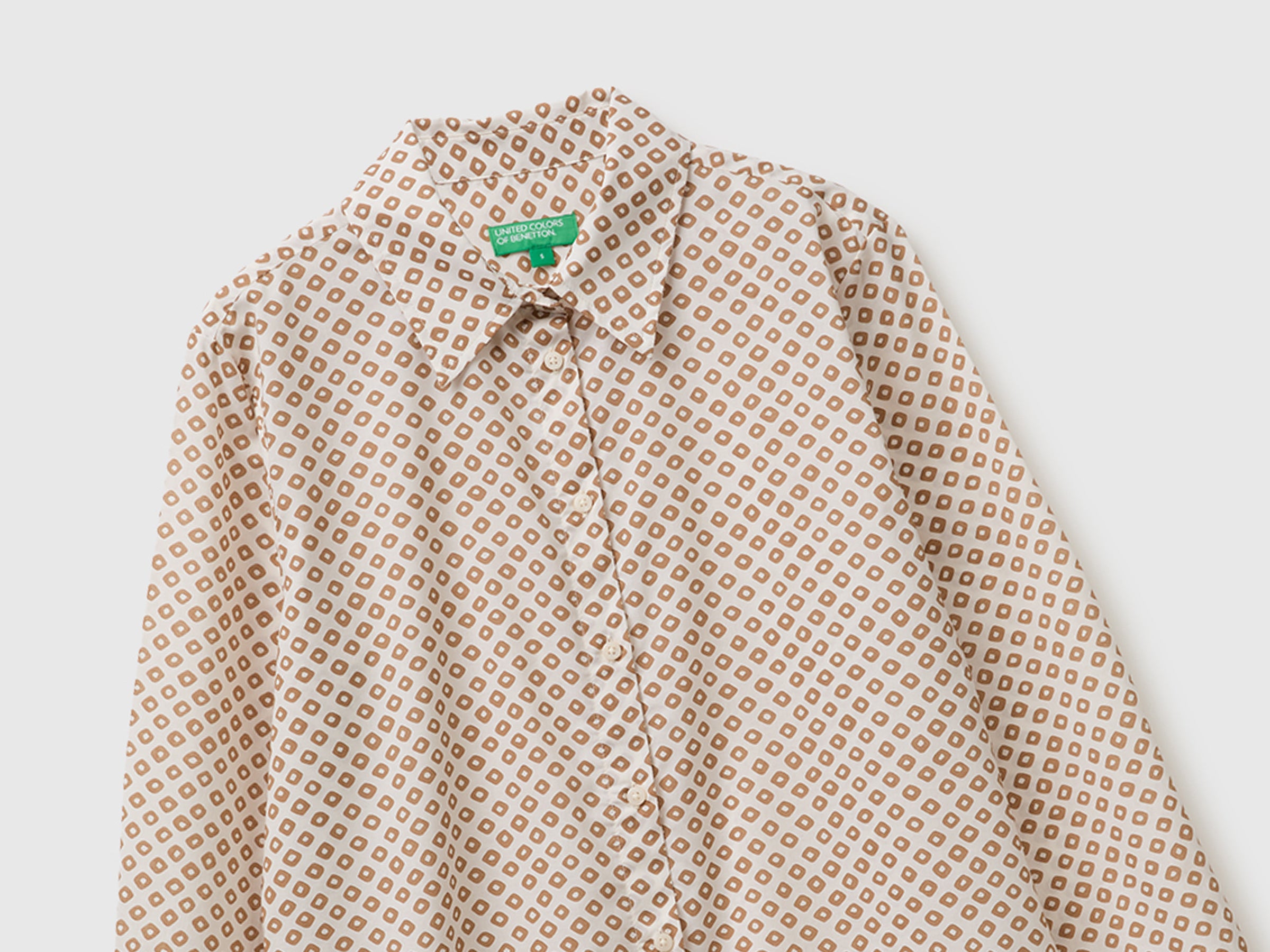United Colors of Benetton Camicia cotone fantasia manica lunga M