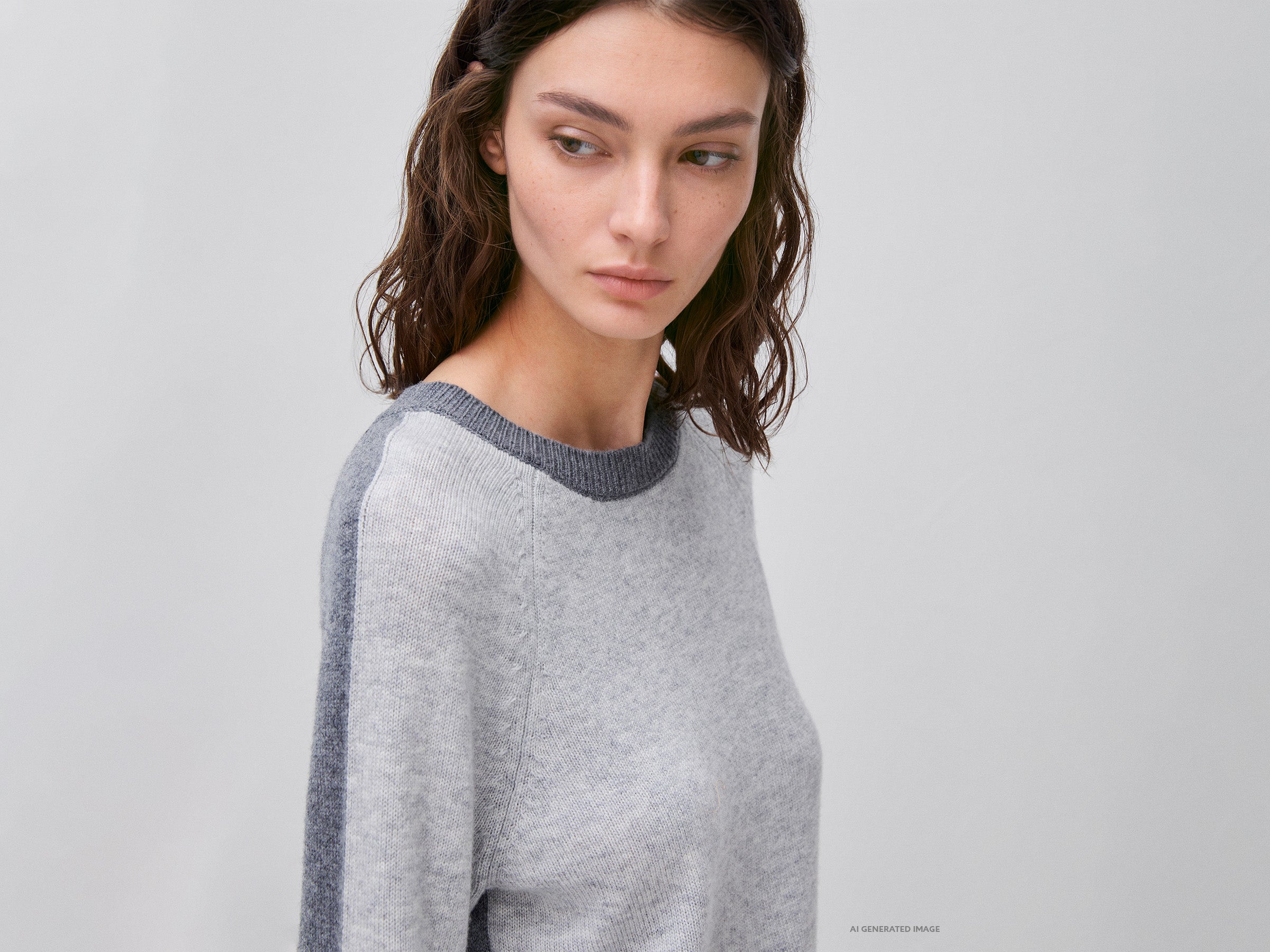 Benetton maglione lana color block girocollo M