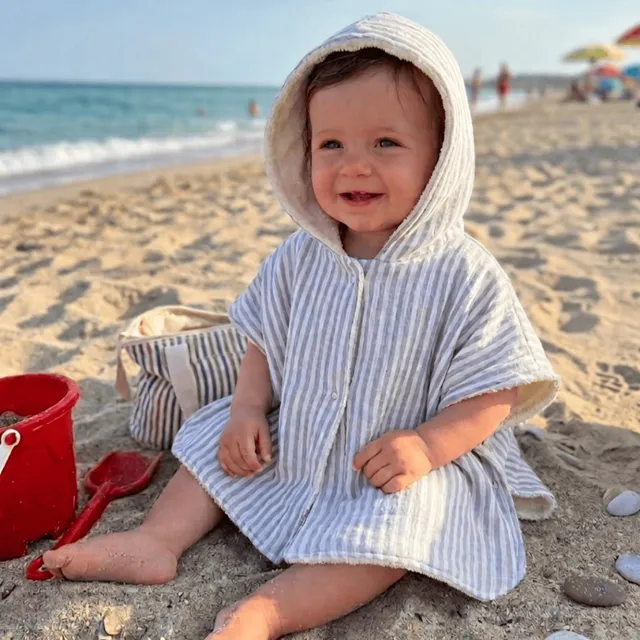 Petite Citrouille Les Essentiels Antoine poncho mare cotone