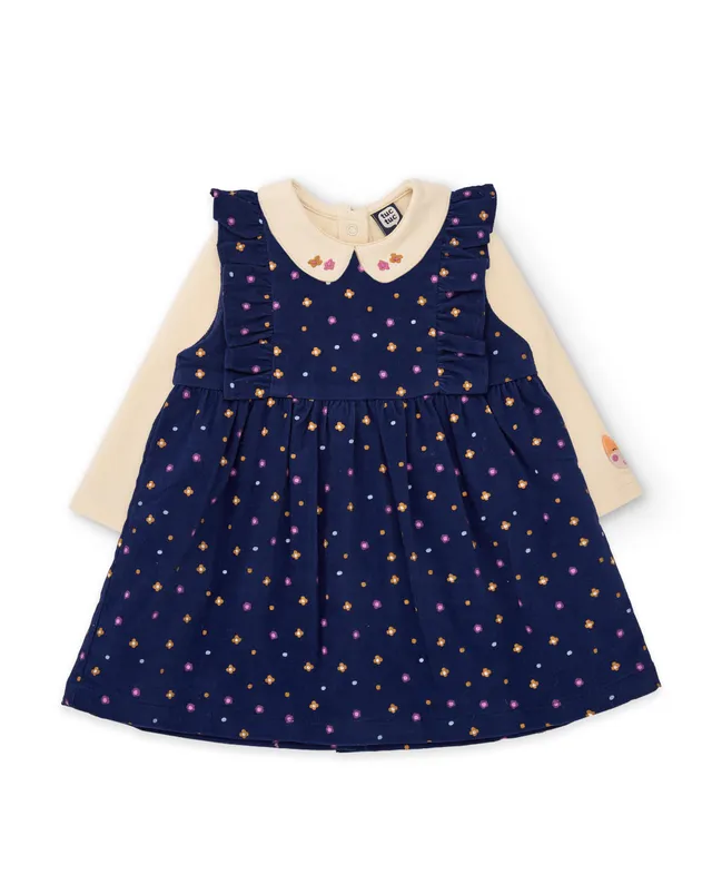 TucTuc Completi vestito neonata blu navy floreale maglia