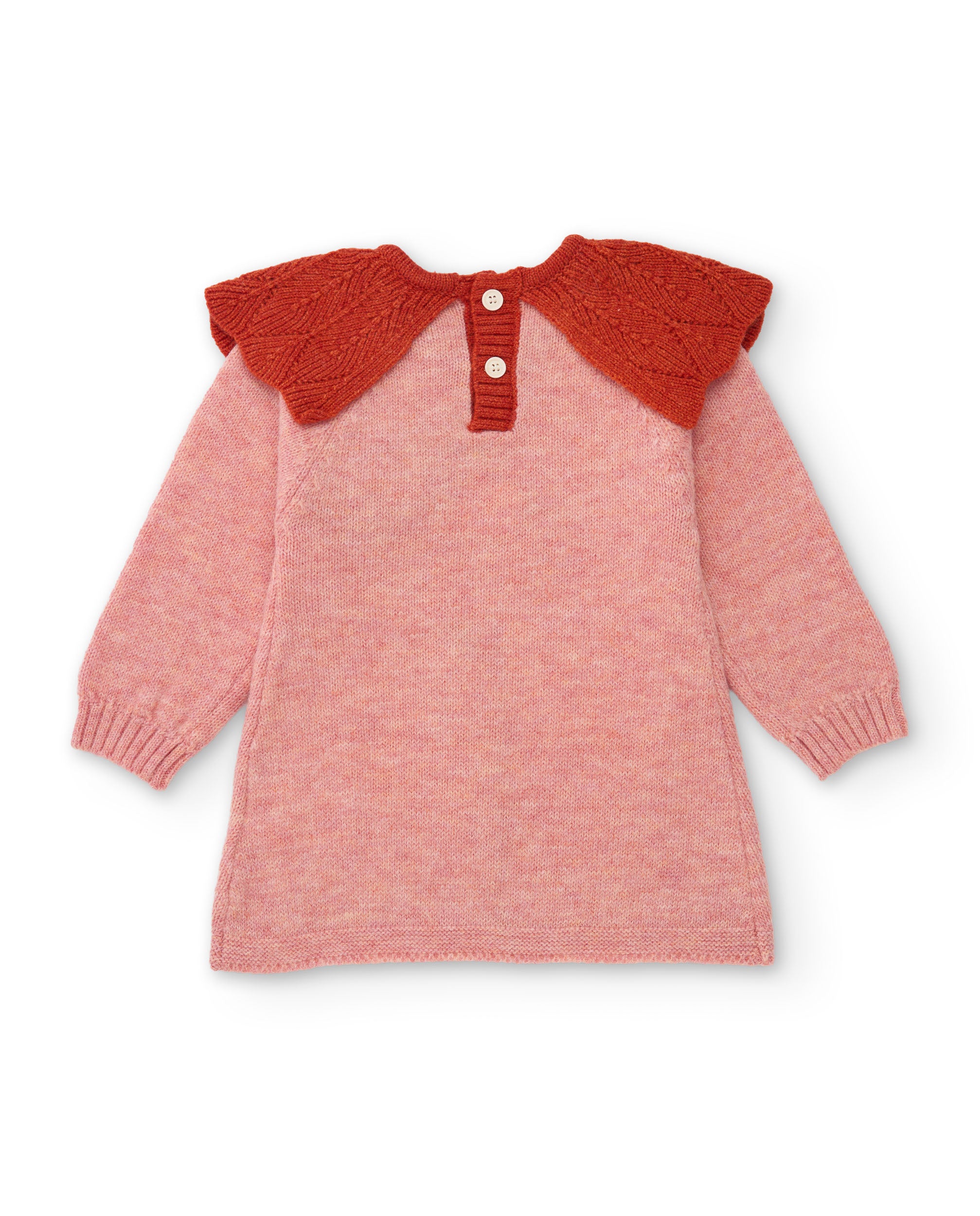 TucTuc Vestiti Vestito bambina maglia rosa collo rosso
