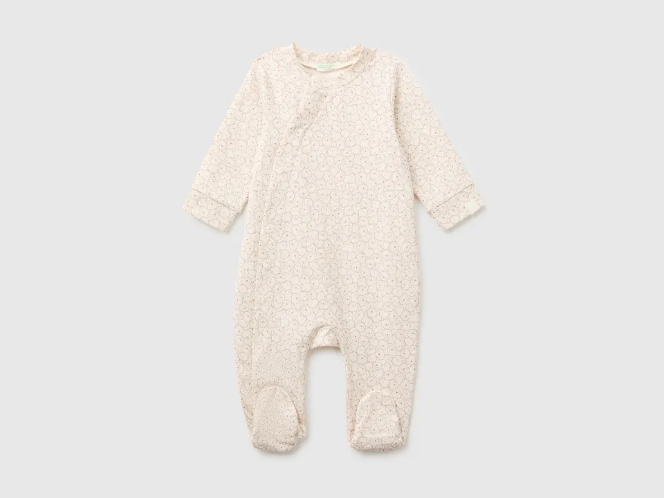 United Colors of Benetton pagliaccetto cotone bio 68 stampato piedi