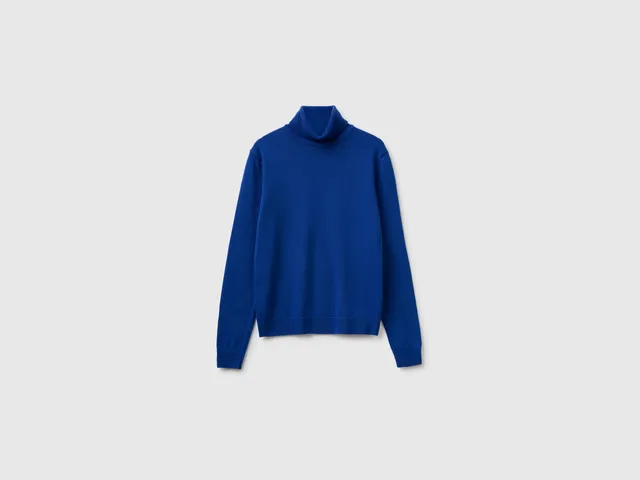United Colors of Benetton Maglione Merino Dolcevita Taglia M Lana