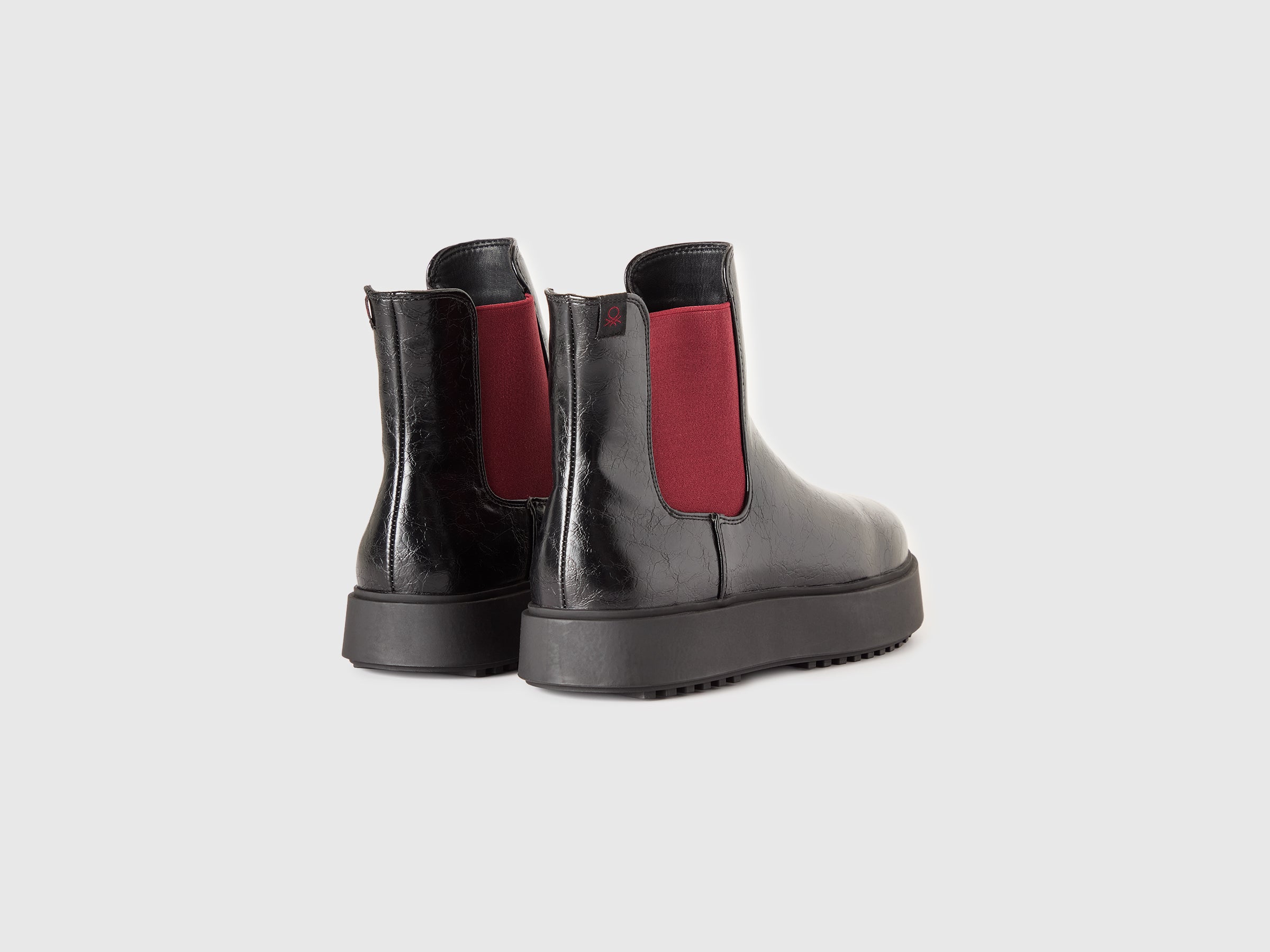 Benetton Anfibi Ecopelle Lucida Stivaletti Bassi