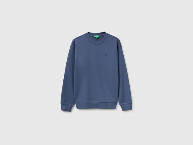 United Colors of Benetton Sweatshirts Felpa logo patch M cotone bio