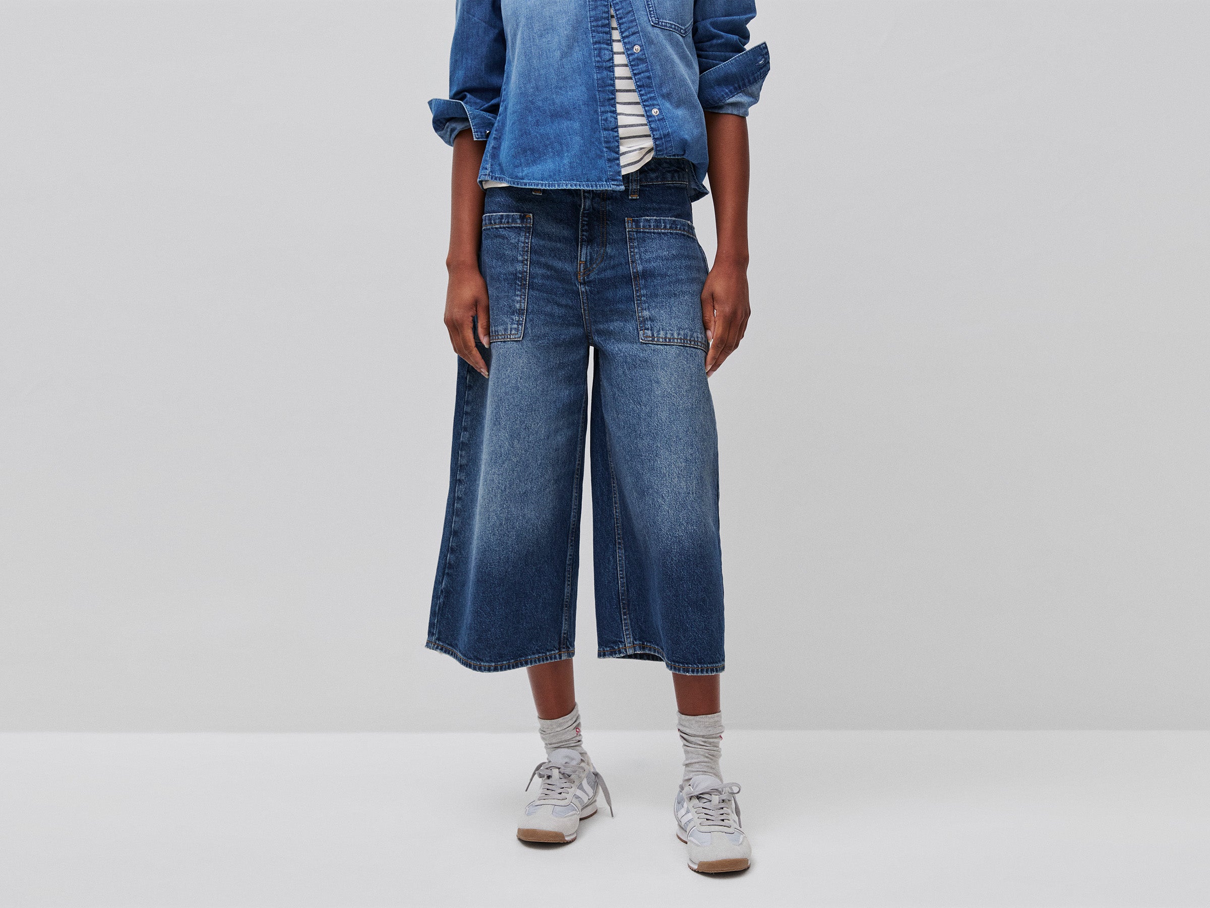 Benetton Trousers Bermuda denim cotone taglia 28
