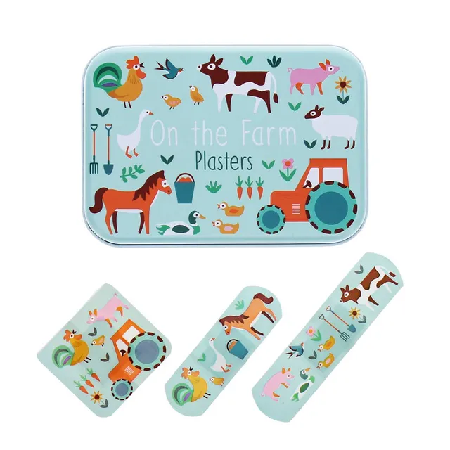 Rex London Fattoria cerotti bambini scatola metallo 30 pezzi