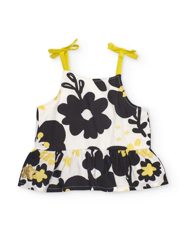 TucTuc Magliette top bambina nero volant fiori