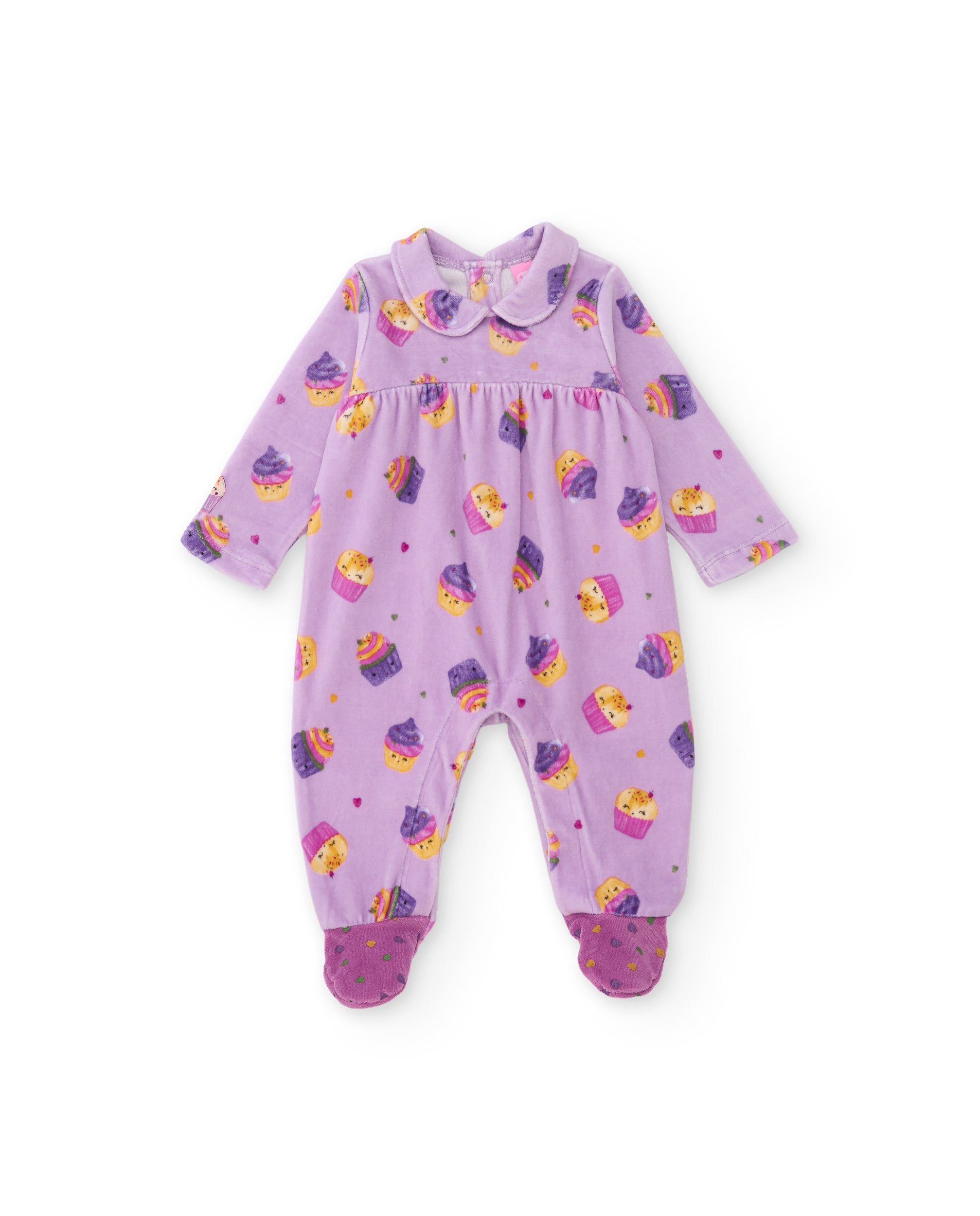 TucTuc Tutine Pagliaccetto neonata viola cupcake felpato