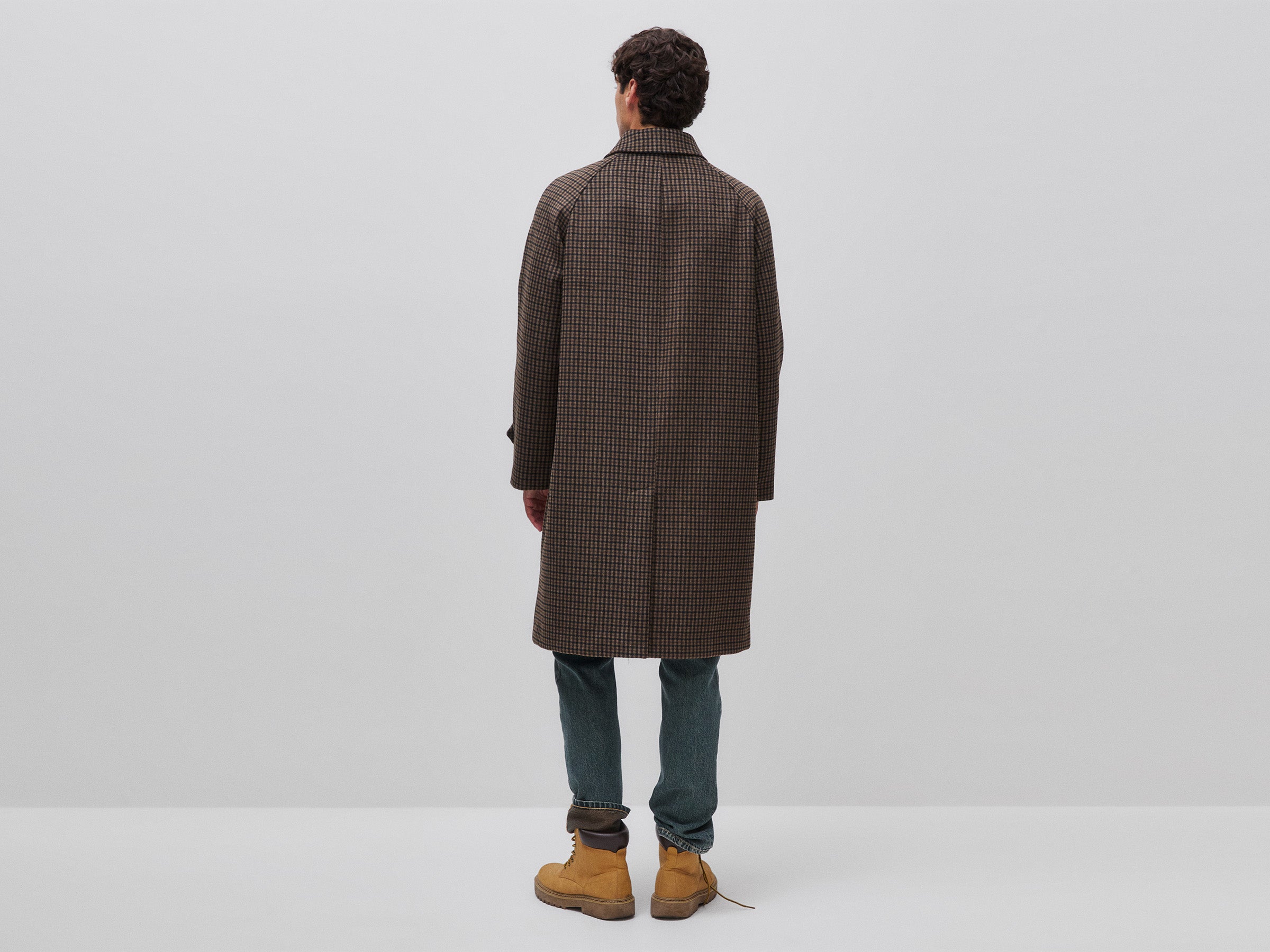 United Colors of Benetton cappotto lungo quadri misto lana 50