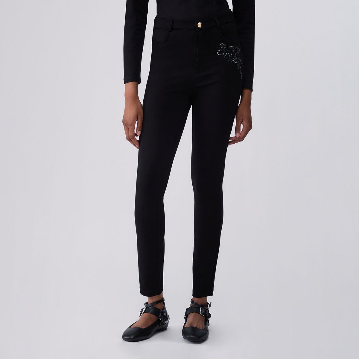 Liu Jo Pantaloni Skinny pantaloni taglia L ricamo gioiello