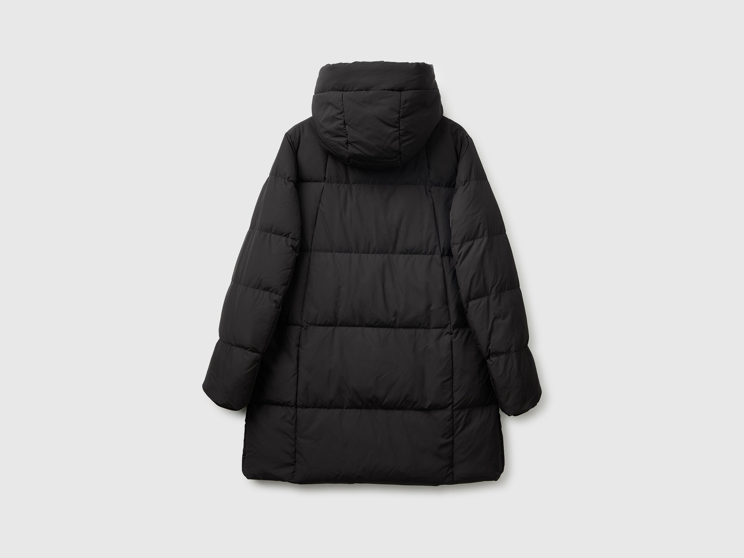 Benetton Piumino midi con cappuccio poliestere riciclato