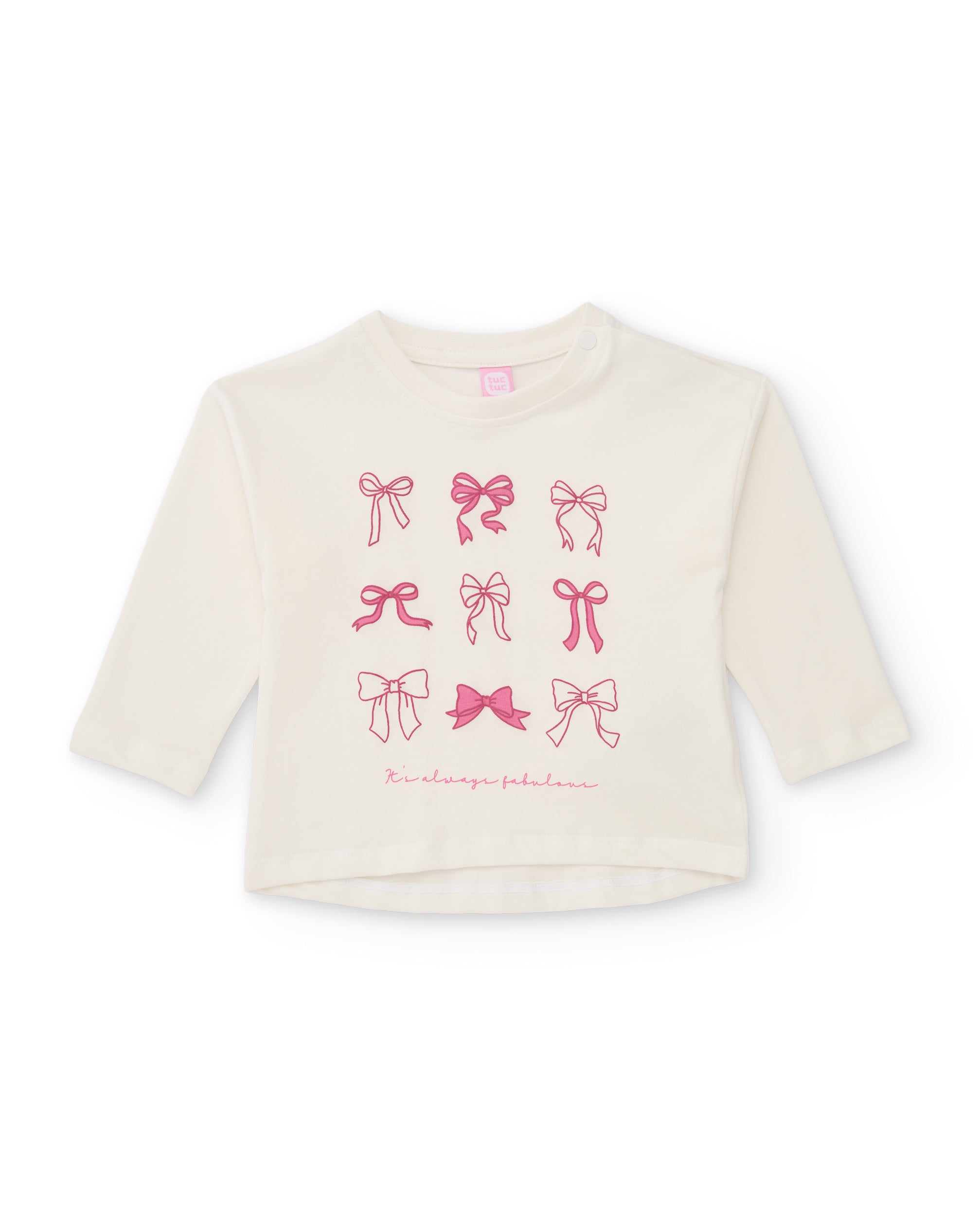 TucTuc Magliette maglia bambina bianca stampa fiocchi