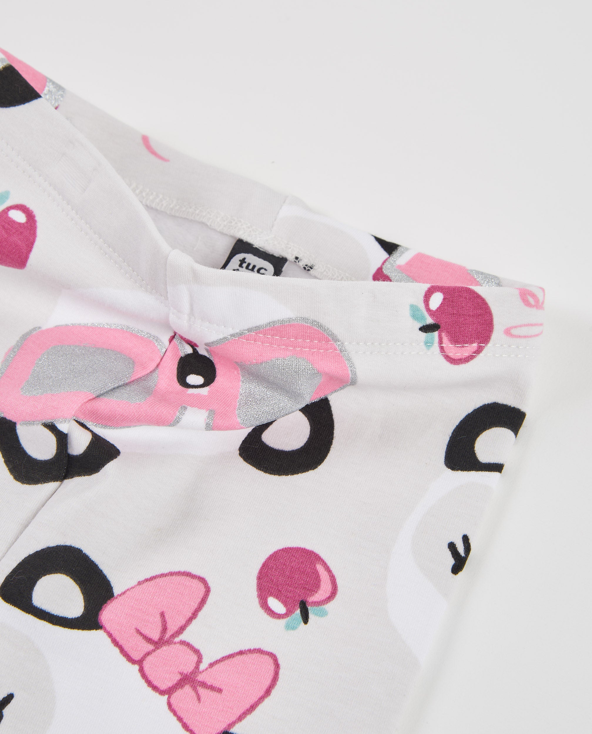 TucTuc Leggings felpa panda bambina crudo vita elastica