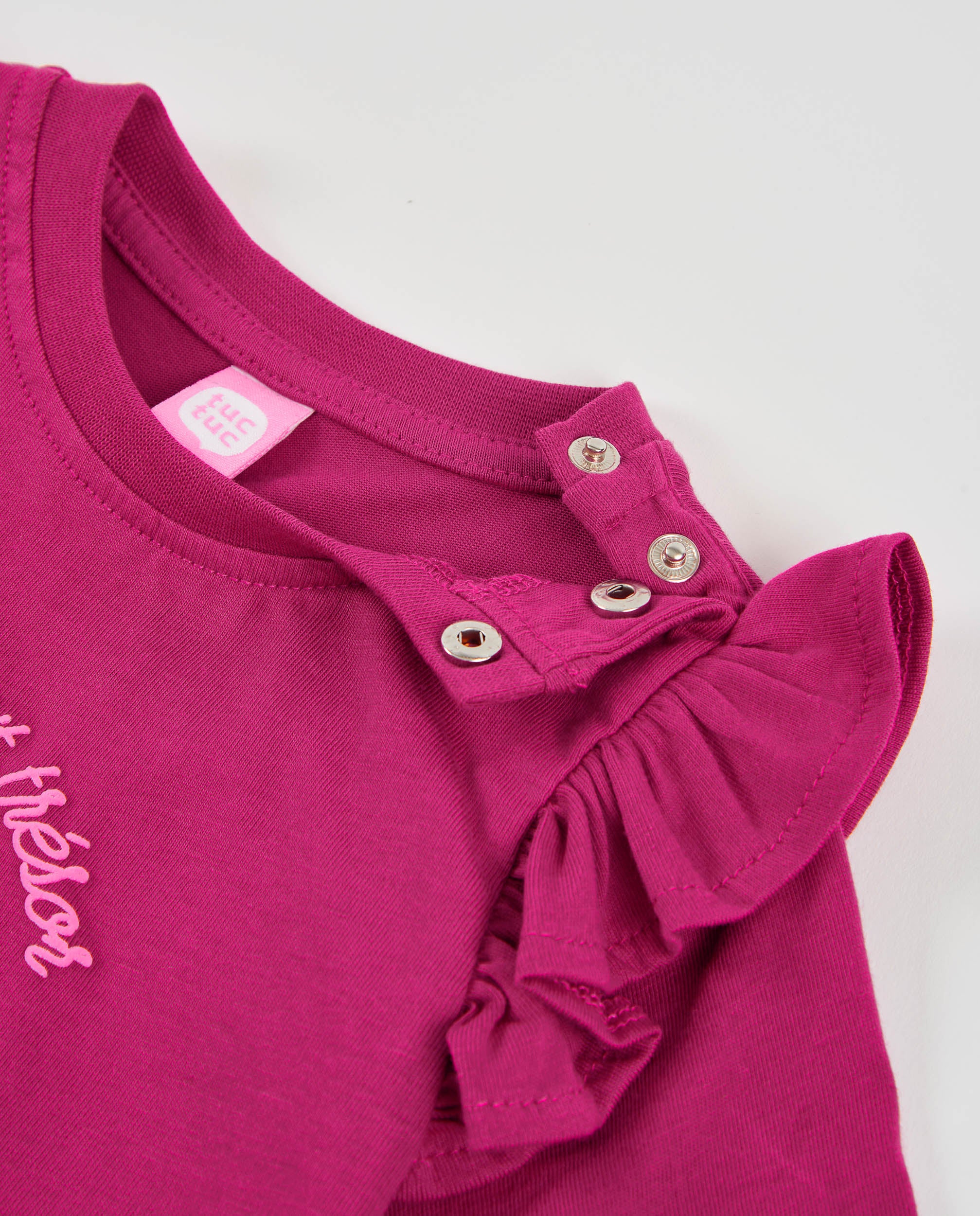 TucTuc Magliette Maglietta Bambina Fucsia 6M in Cotone
