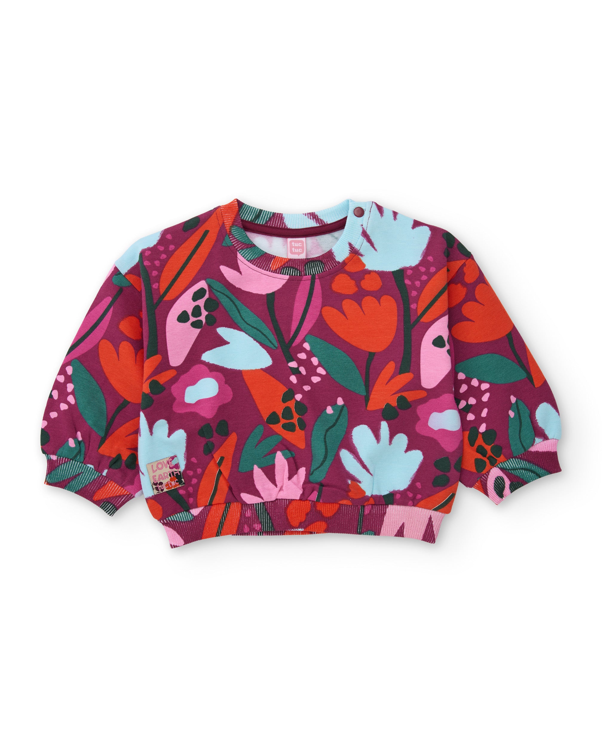 TucTuc Completi Completo Bambina Bordeaux Felpa Fiori