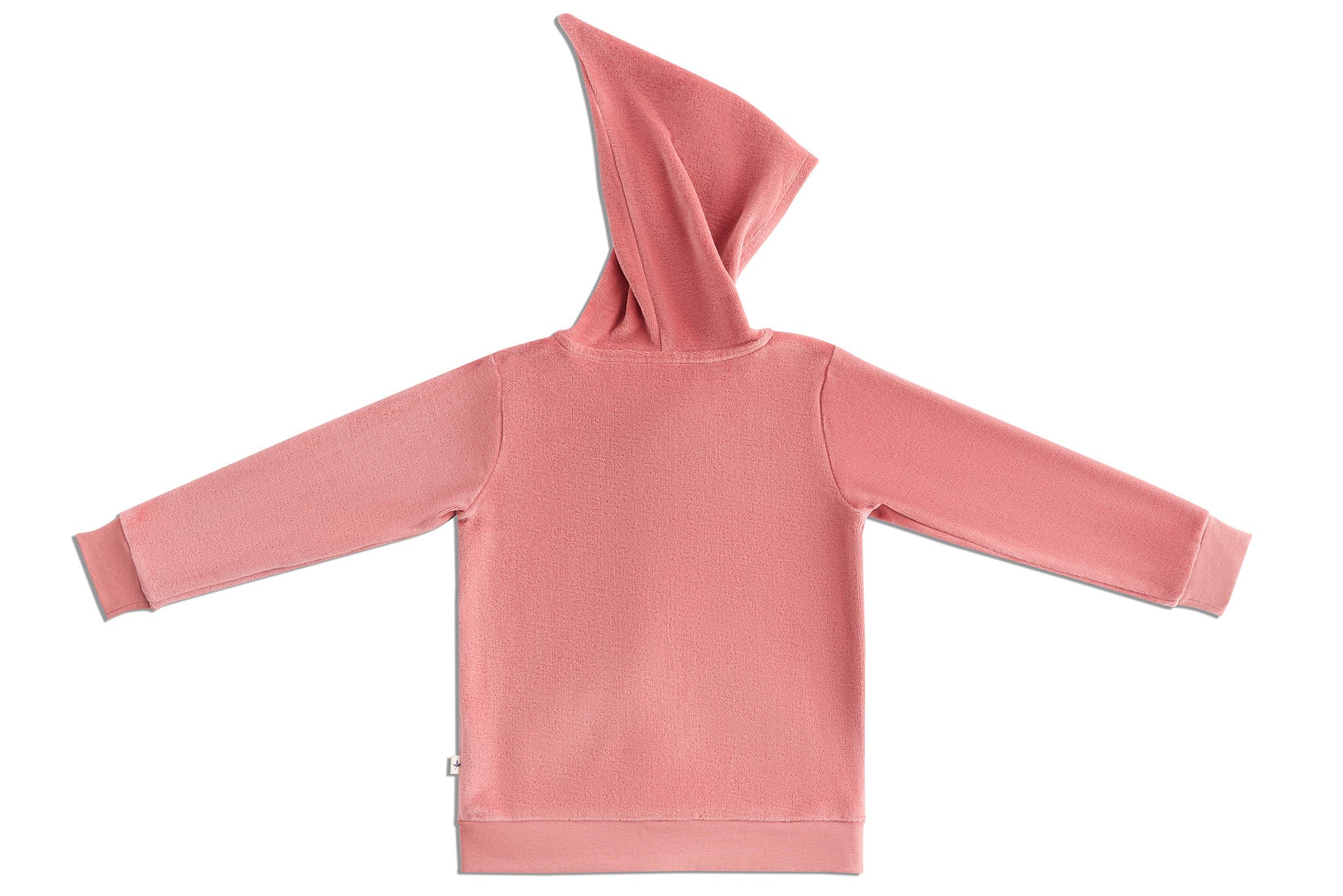 Leela Felpa cappuccio ciniglia rosa cotone bio 86-92 cm