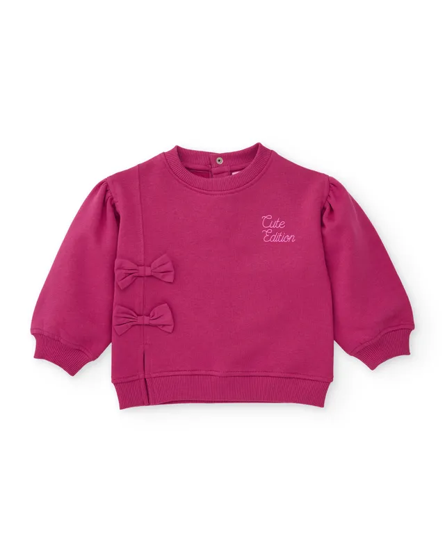 TucTuc Felpe Felpa bambina fiocchi fucsia cotone