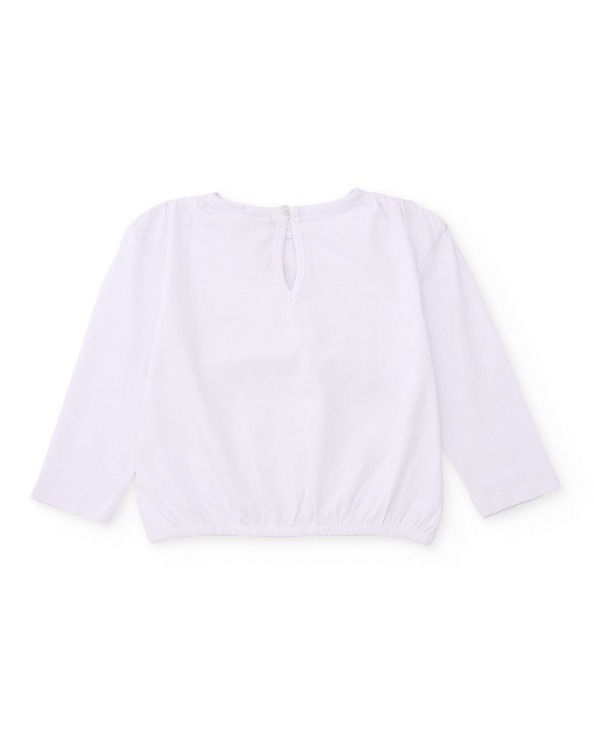 TucTuc Magliette T-shirt bambina bianco fiori rilievo