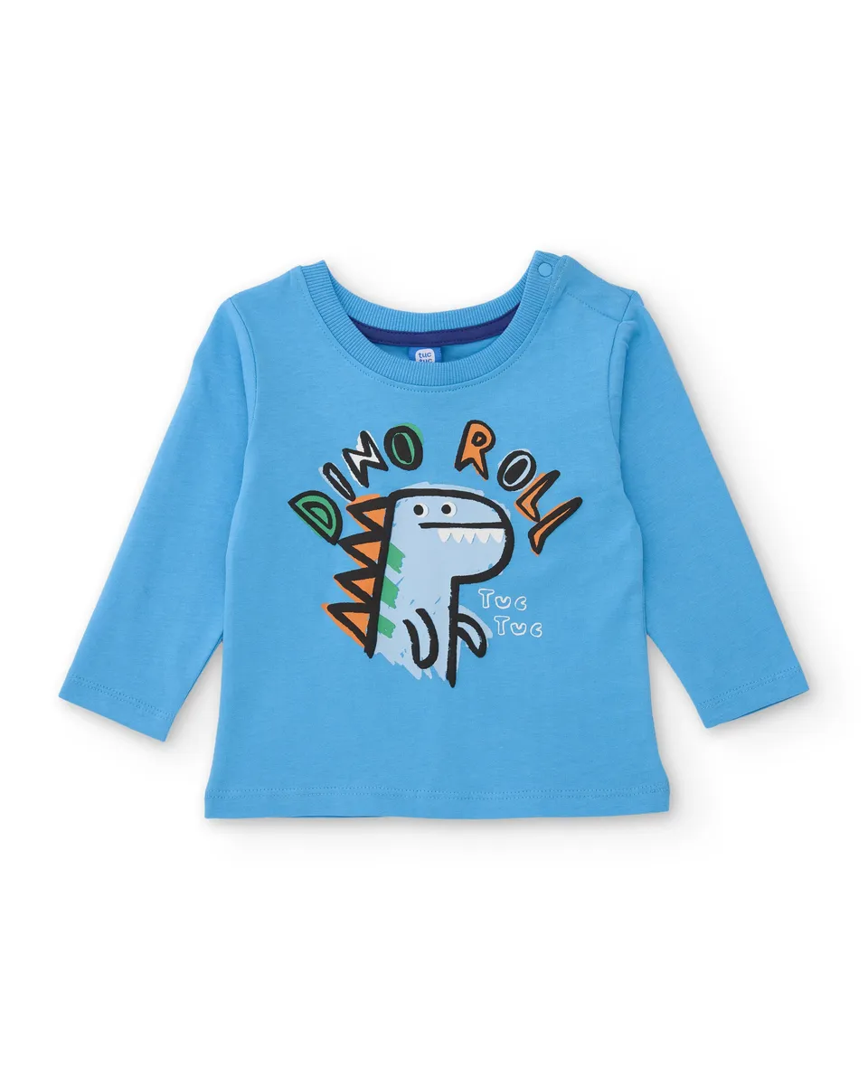 TucTuc Magliette T-Shirt Bambino Azzurra Dinosauro ML
