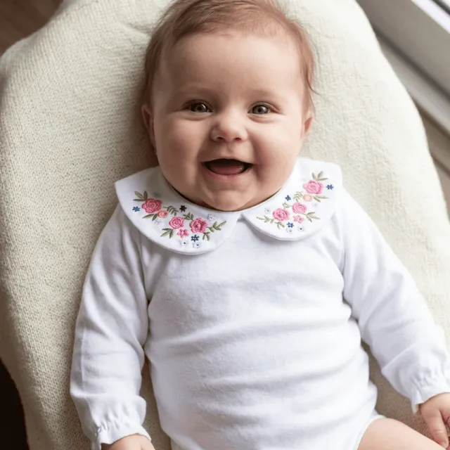 Petite Citrouille Maria Body neonato cotone fiori lampone