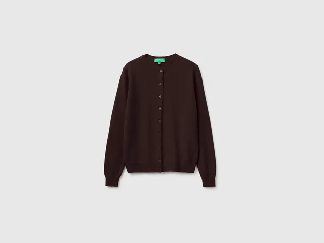 United Colors of Benetton cardigan lana merino scollo rotondo