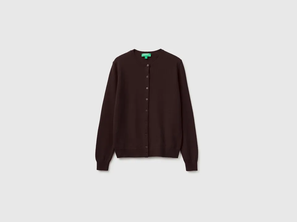 United Colors of Benetton cardigan lana merino scollo rotondo