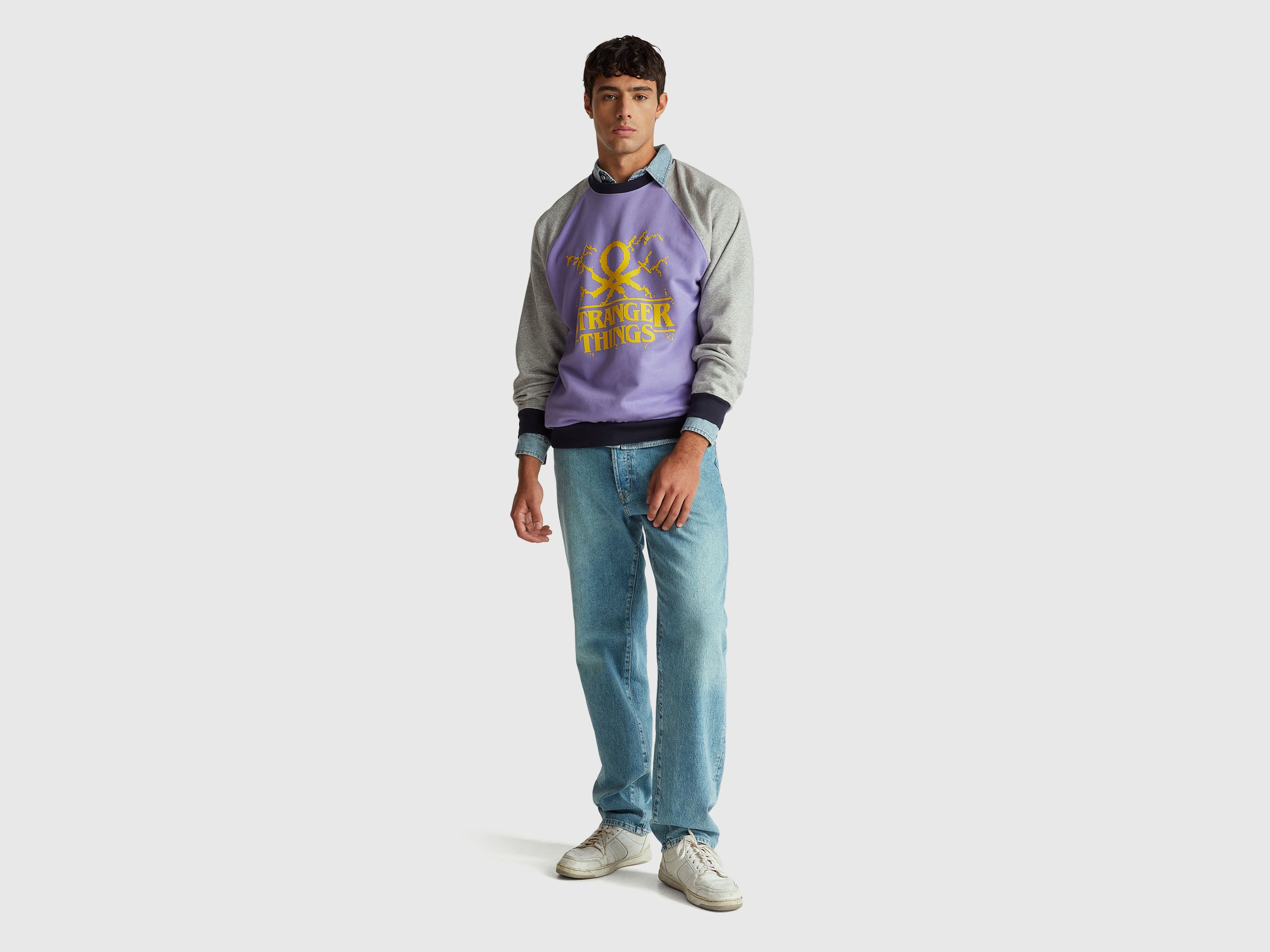 Benetton Felpa Stranger Things girocollo relaxed fit