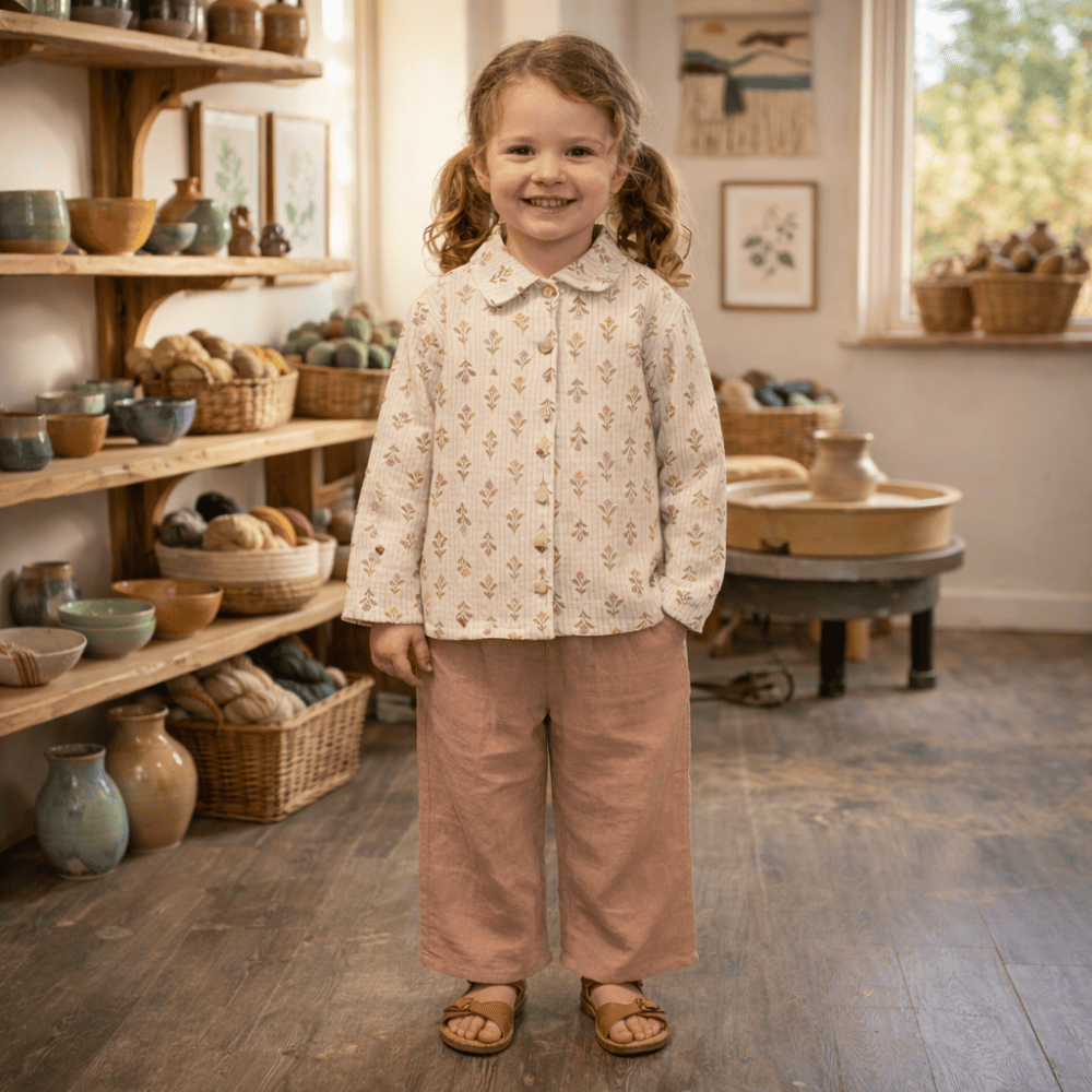 Petite Citrouille Hortense camicetta bambina garza cotone fiori