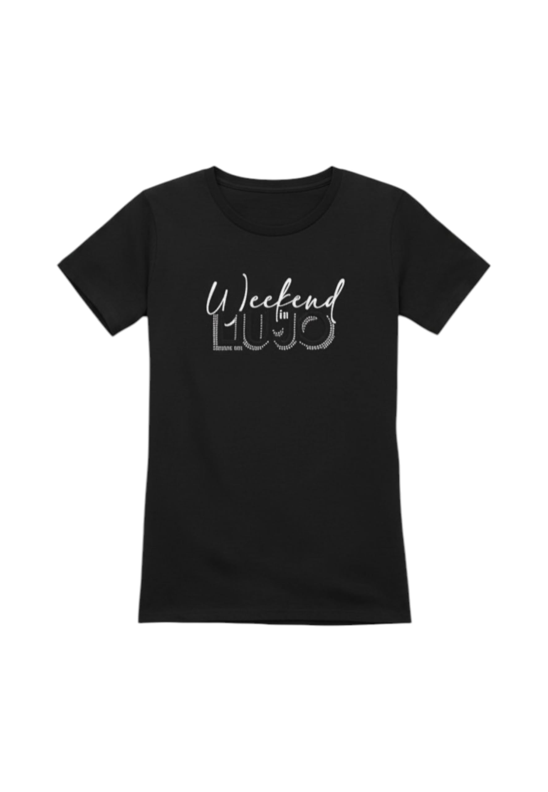 Liu-Jo Baby T-shirt con Strass maglietta L nera cotone