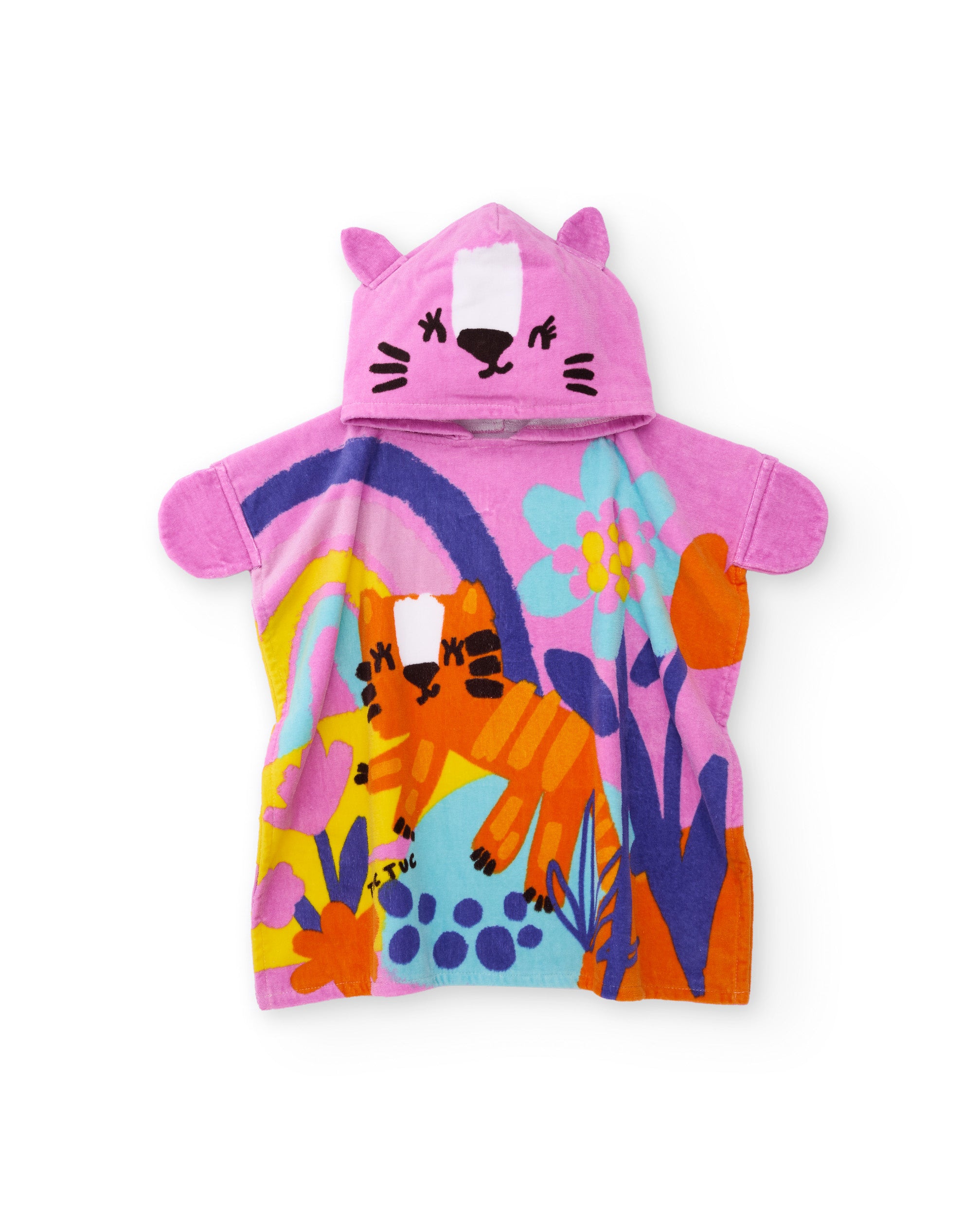 TucTuc Asciugamani Poncho bambina spugna rosa tigre