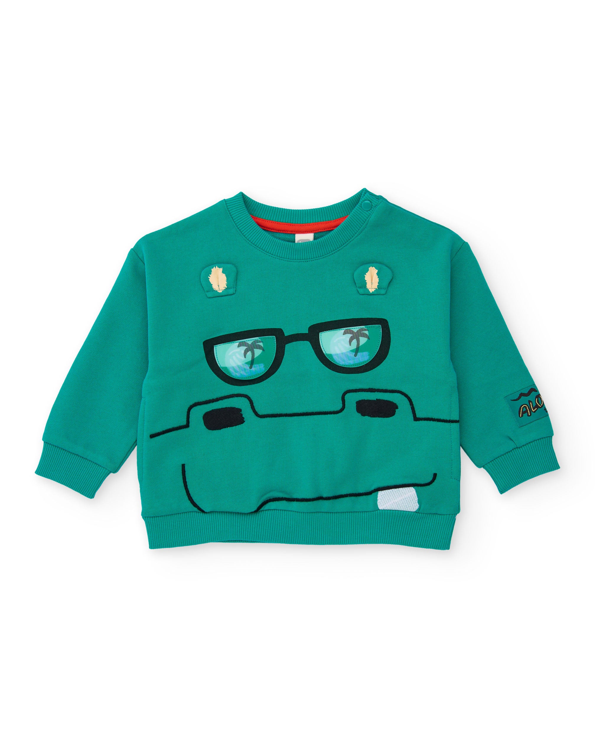 TucTuc Felpe felpa bambino verde stampa animale cotone
