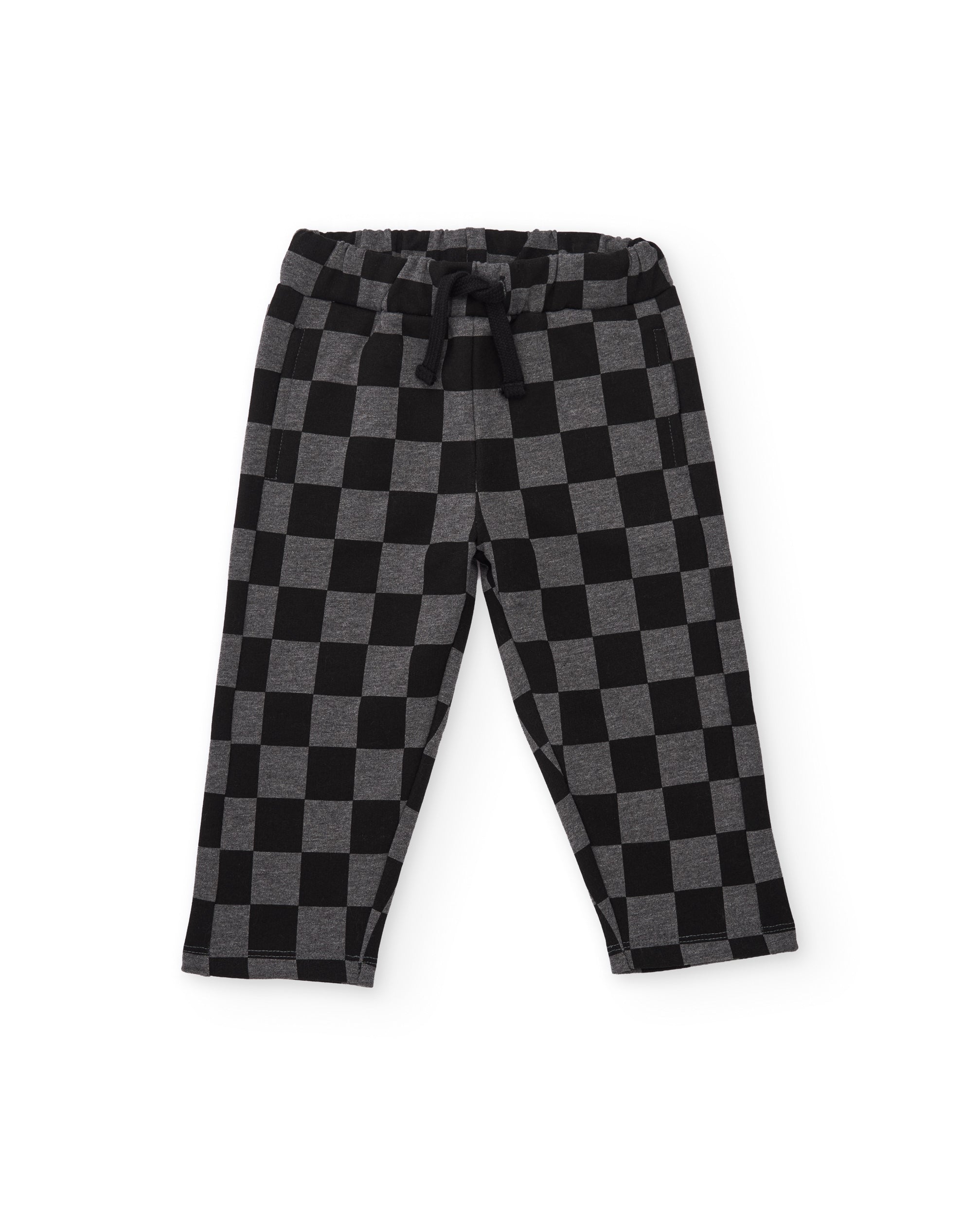 TucTuc Pantaloni felpa bambino nero stampa geometrica
