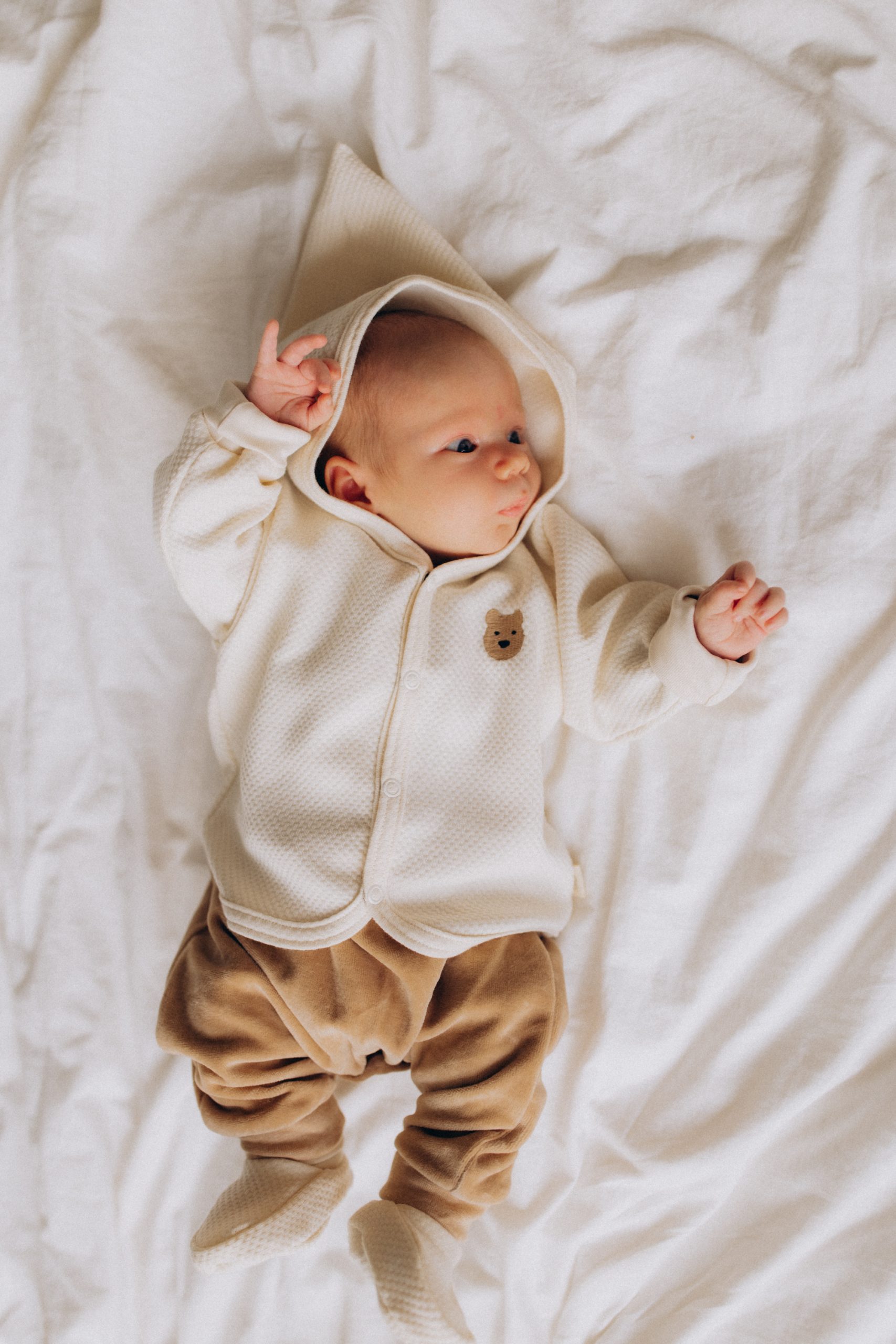 Woolly Organic NOOS giacca neonato cappuccio cotone bio