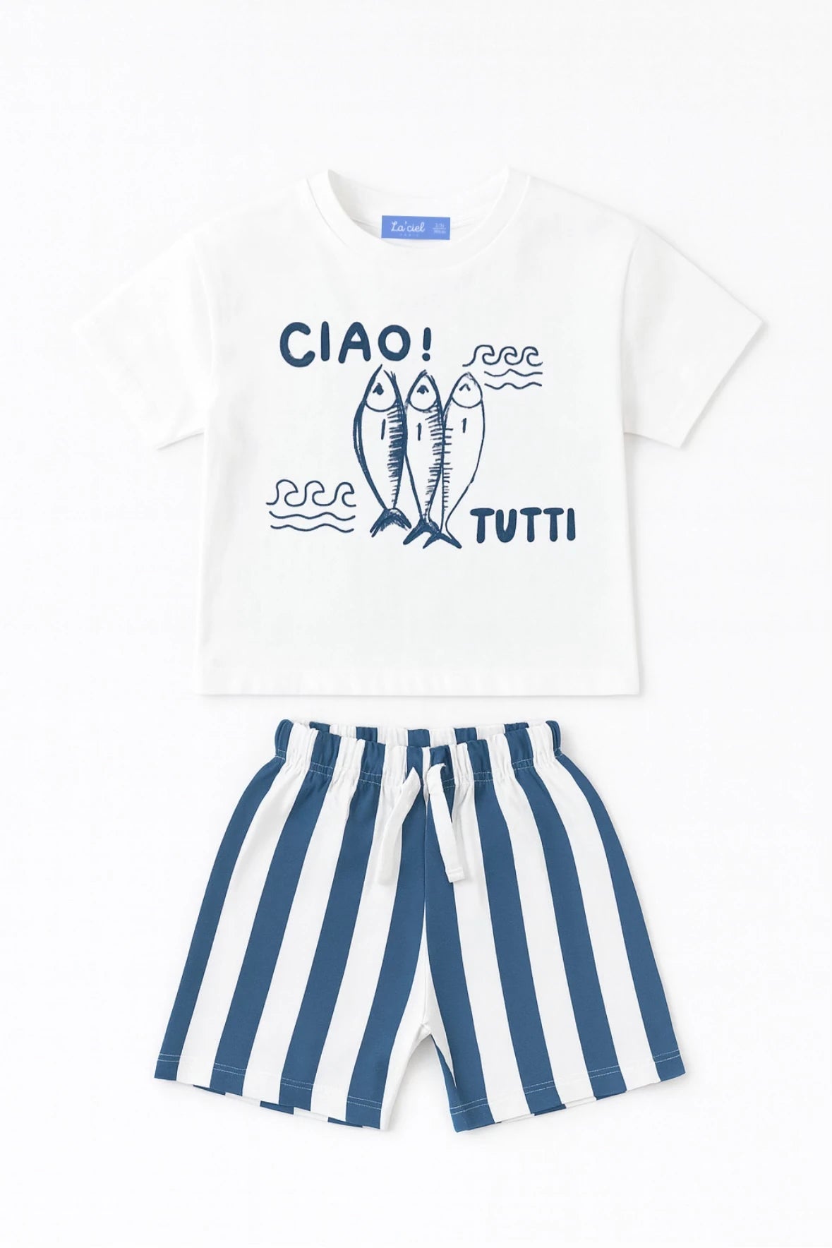 Kokarcia completo Ciao t-shirt + shorts righe cotone