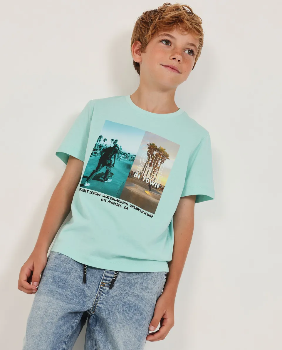 TucTuc Magliette Maglia Urbana T-shirt Turchese Cotone