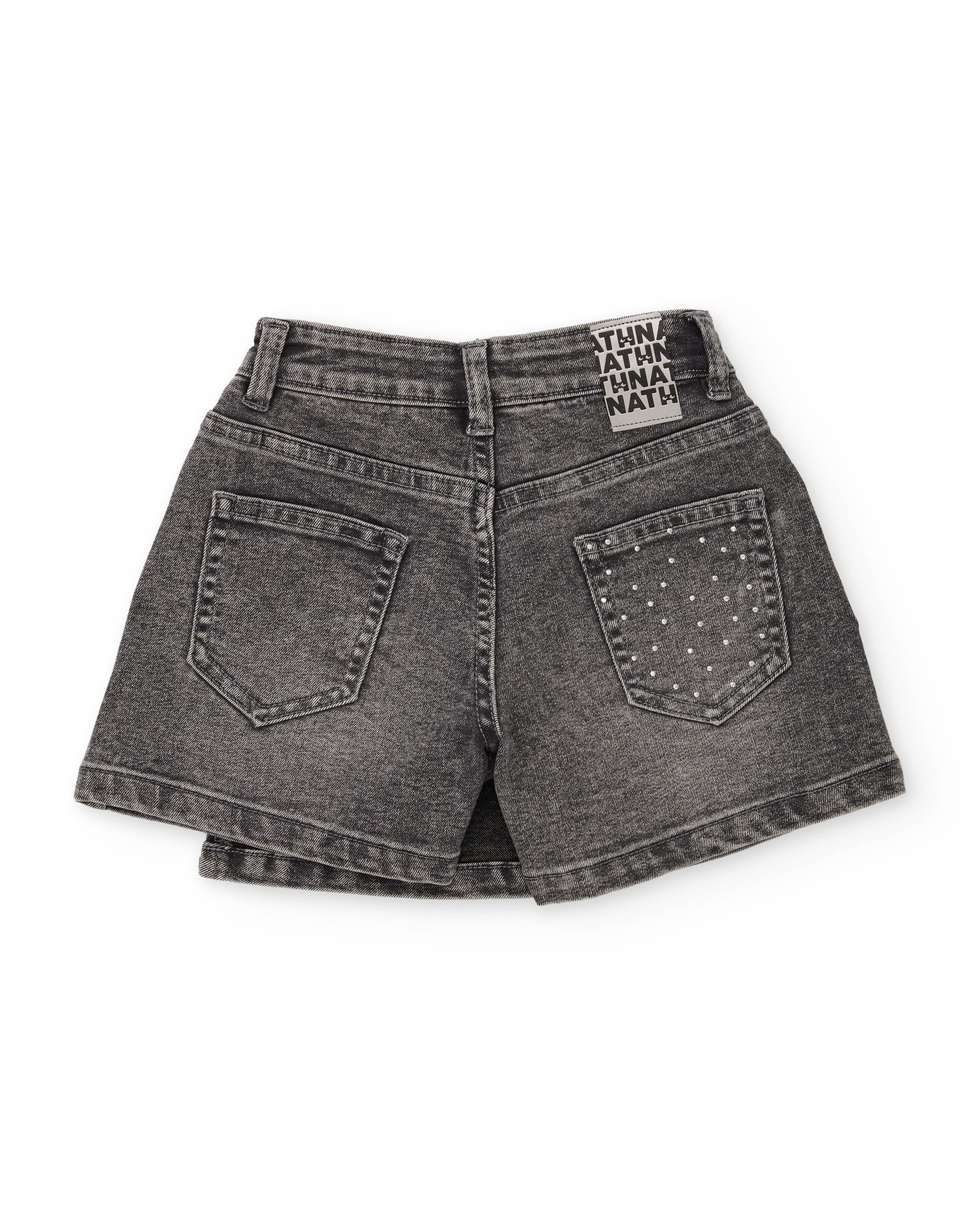 TucTuc Gonne Gonna-Pantalone Denim Grigia Bambina Strass