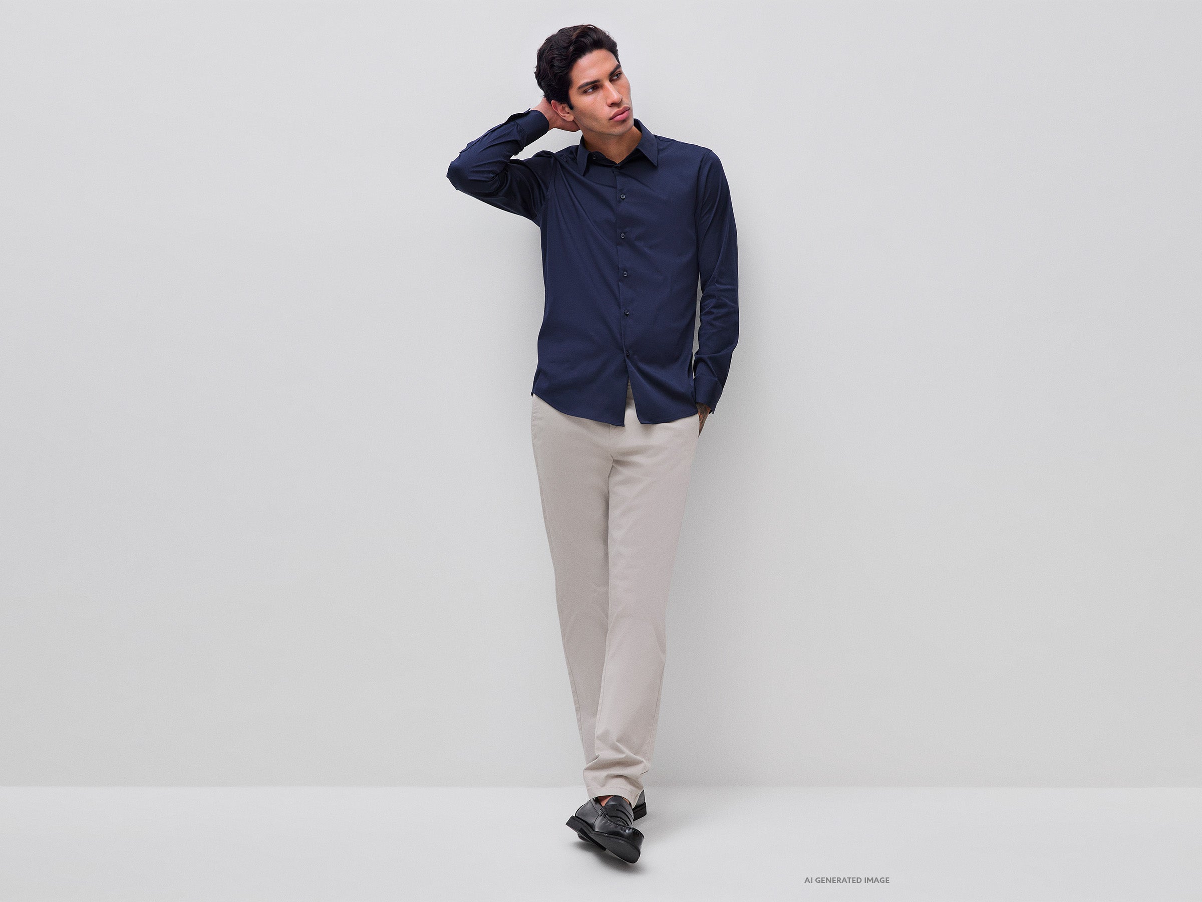 United Colors of Benetton Camicia Slim Fit Cotone Elasticizzato