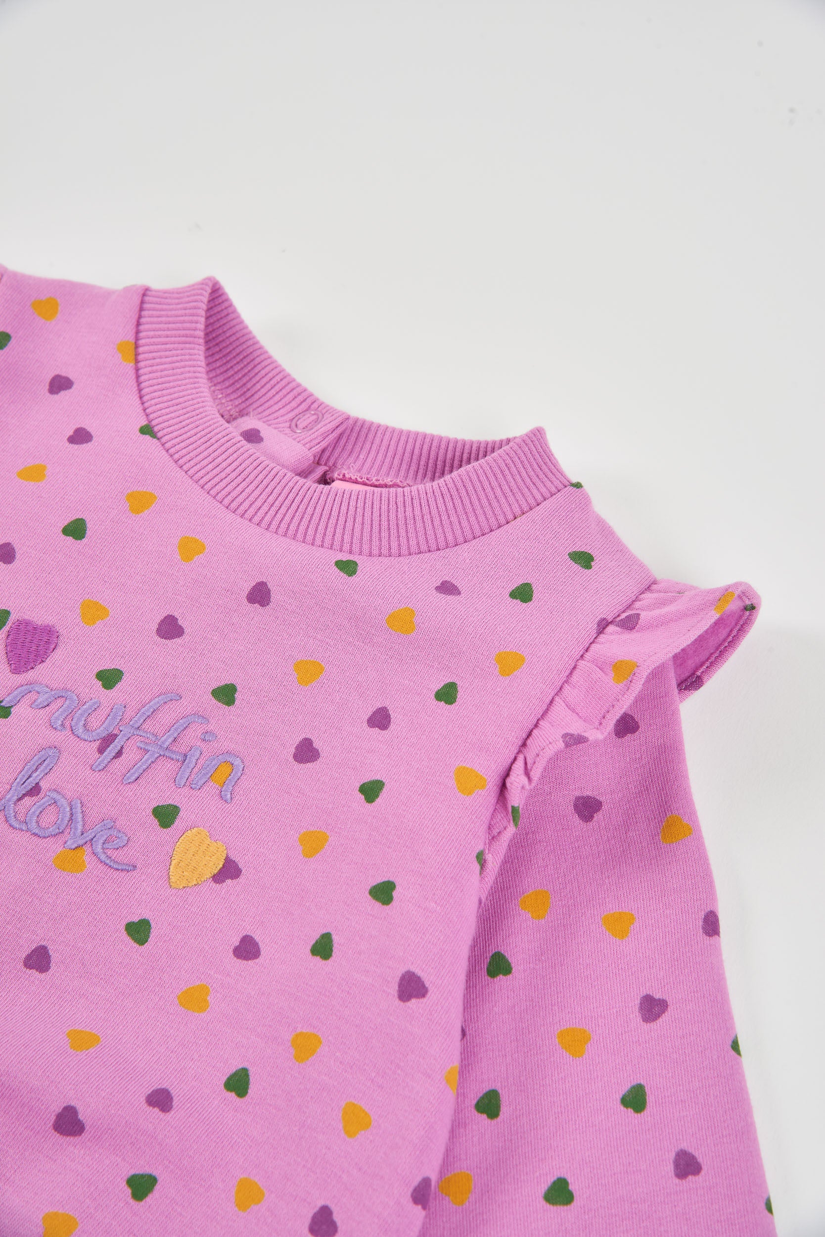 TucTuc Completi felpa neonato viola cuori 2 pezzi