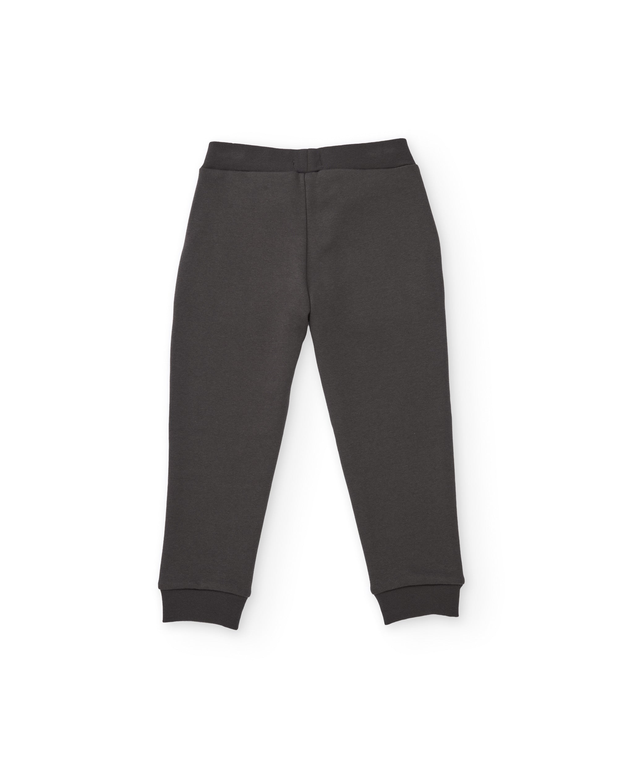 TucTuc Pantaloni felpa bambino grigio stampa coste