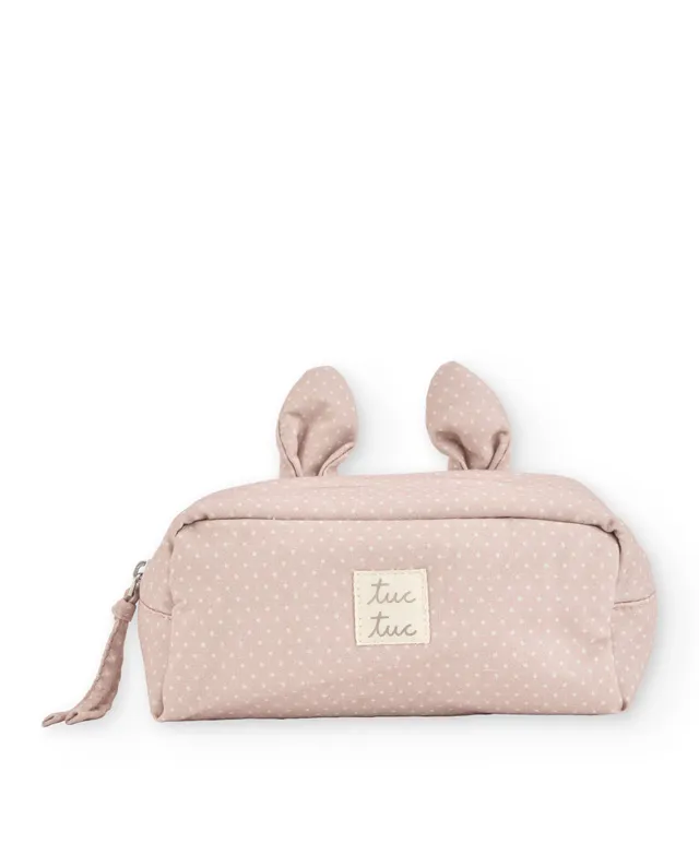 TucTuc Accessori beauty case neonato beige a pois