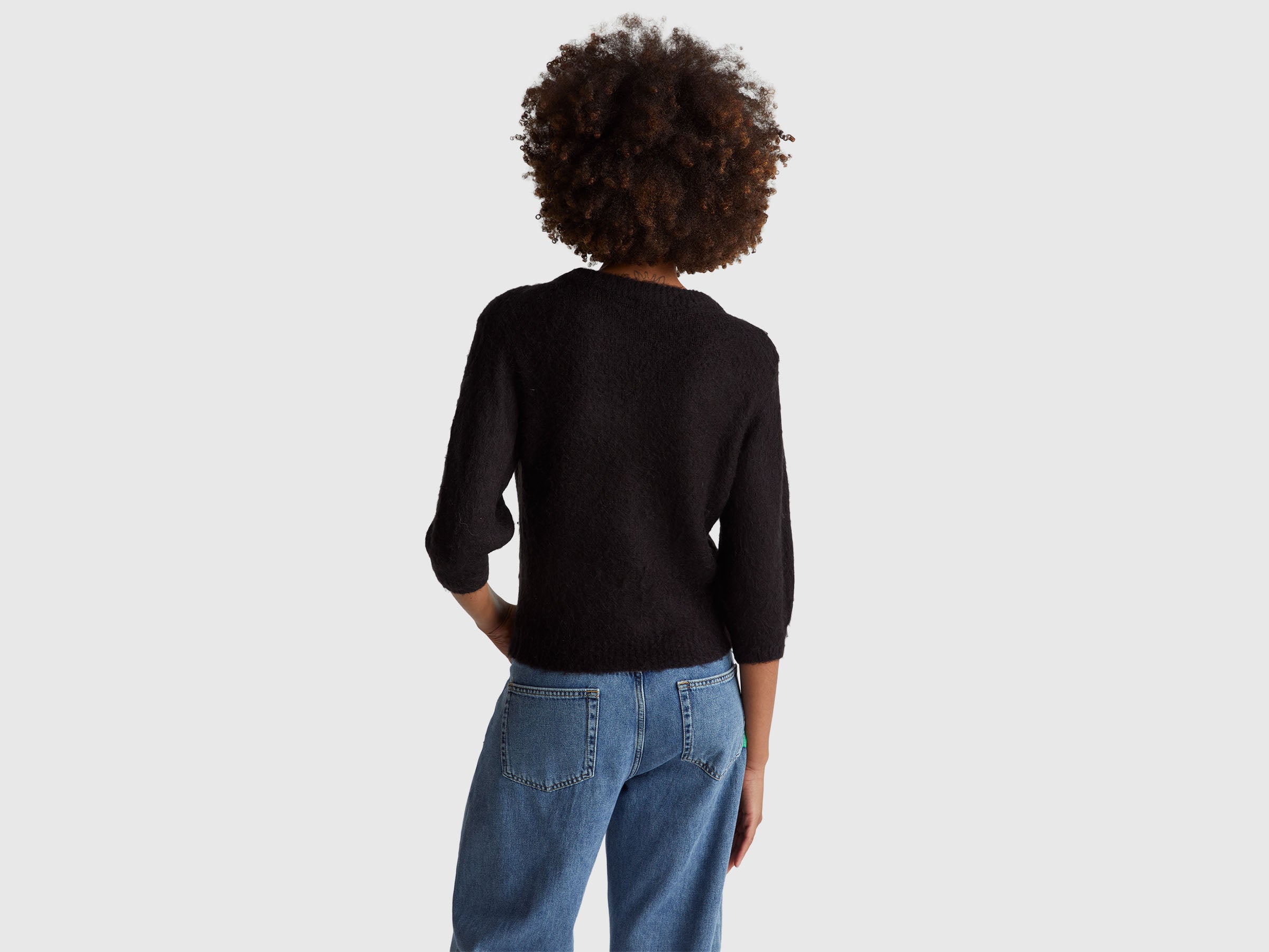 United Colors of Benetton Maglione Manica Corta Mohair Caldo