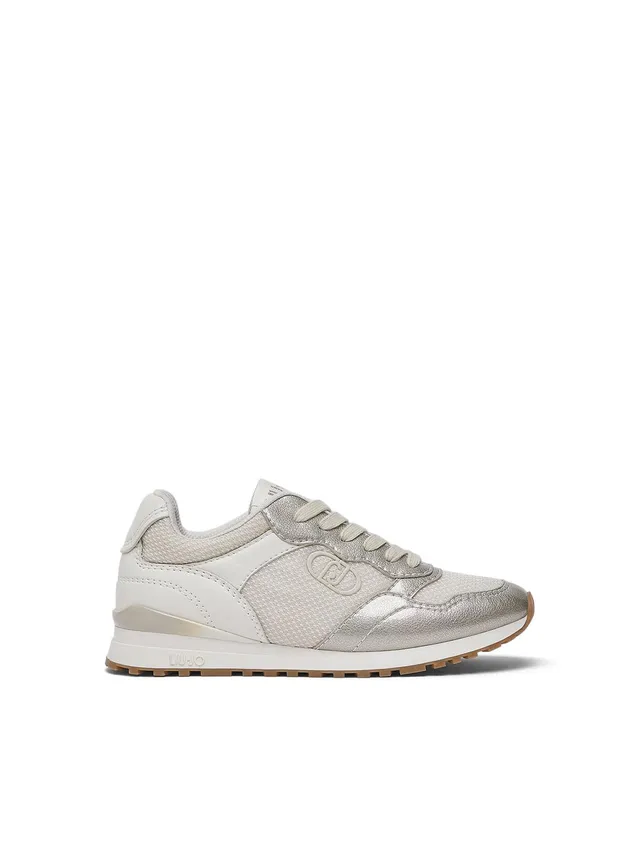 Liu Jo Sneakers Bianche 35 Mesh Glossy con Monogram