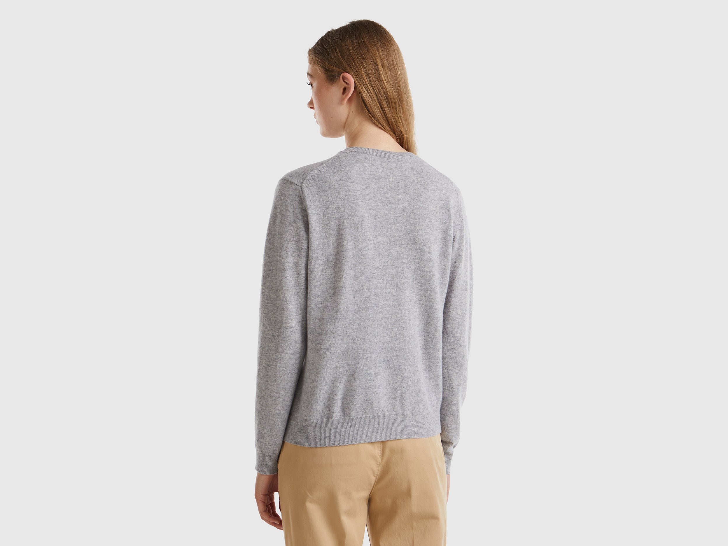United Colors of Benetton Cardigan lana merino grigio melange