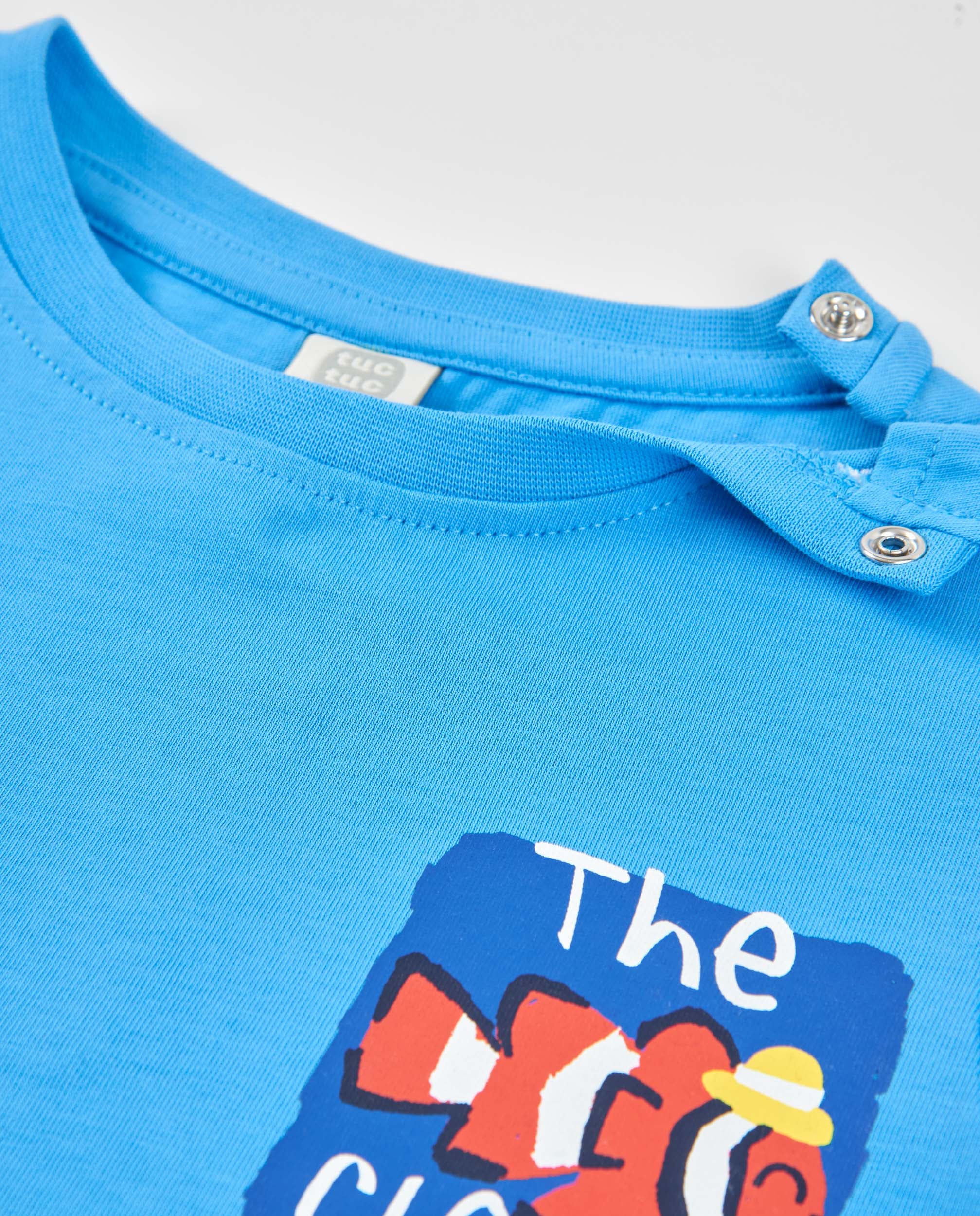 TucTuc Magliette T-Shirt Bambino Blu Pesce Pagliaccio