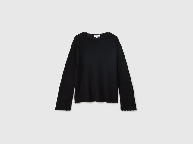 United Colors of Benetton Ultralight wool blend openwork maglione lana