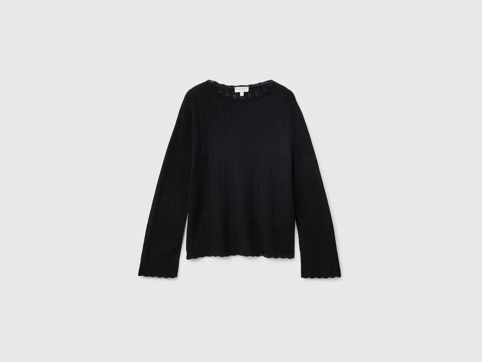 United Colors of Benetton Ultralight wool blend openwork maglione lana