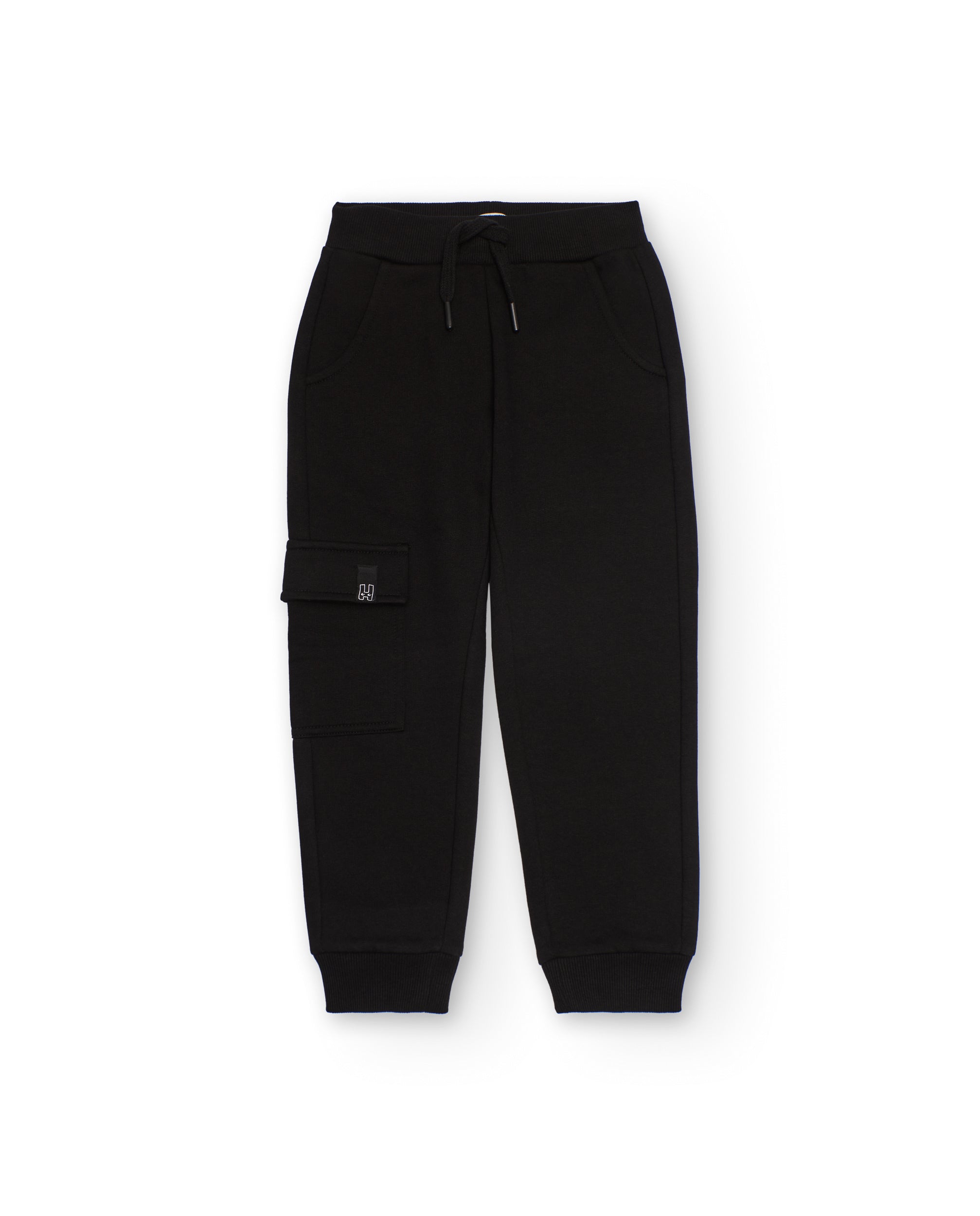 TucTuc Pantaloni Jogger Bambino Nero Tasca Cargo